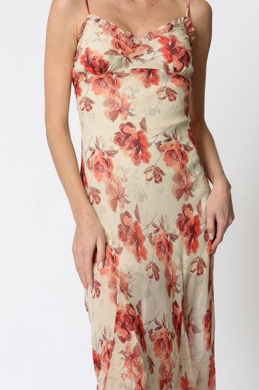 Aakaa Ruffle Hem Maxi Dress