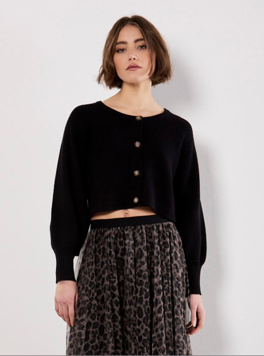 Apricot Ribbed Cardigan