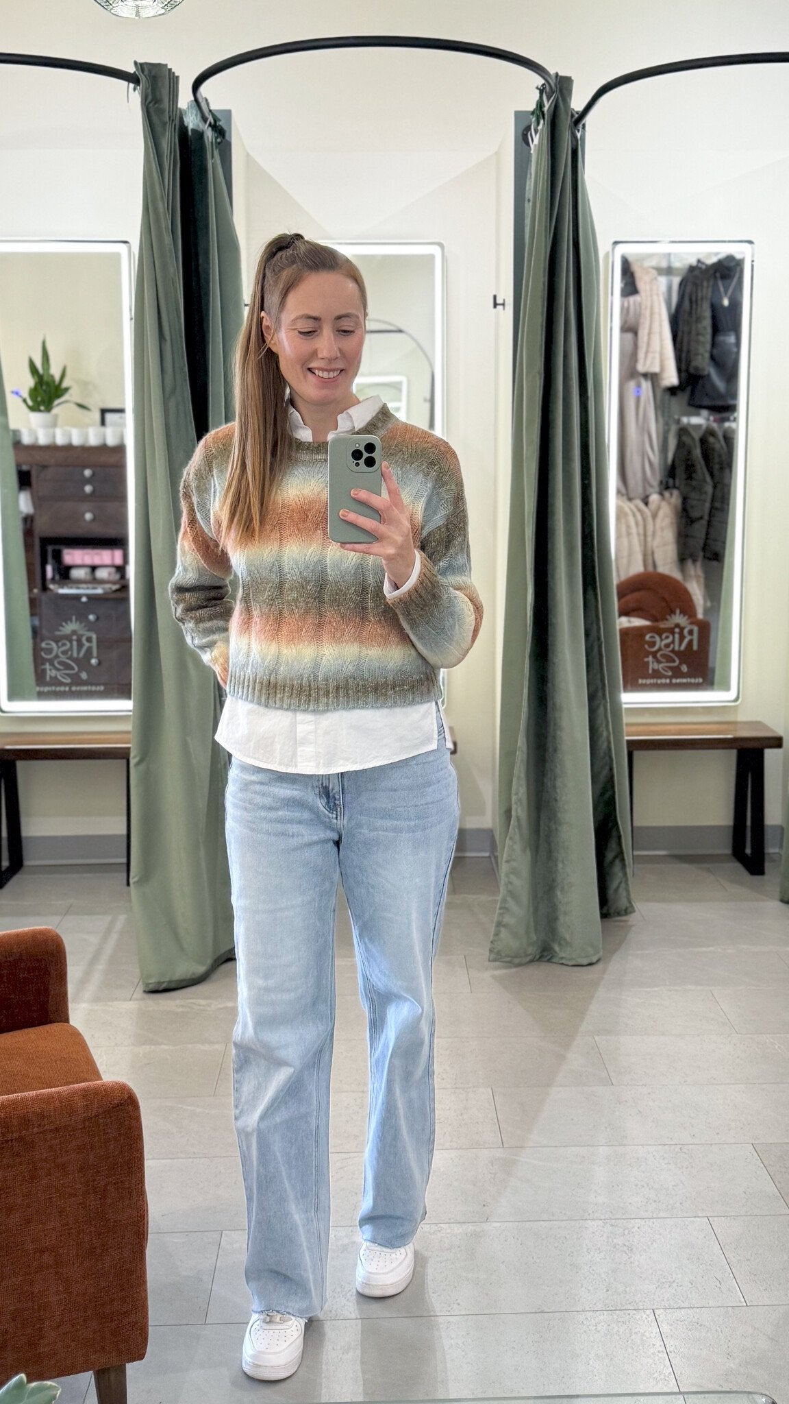 Apricot - Space Boxy Sweater Coral XL