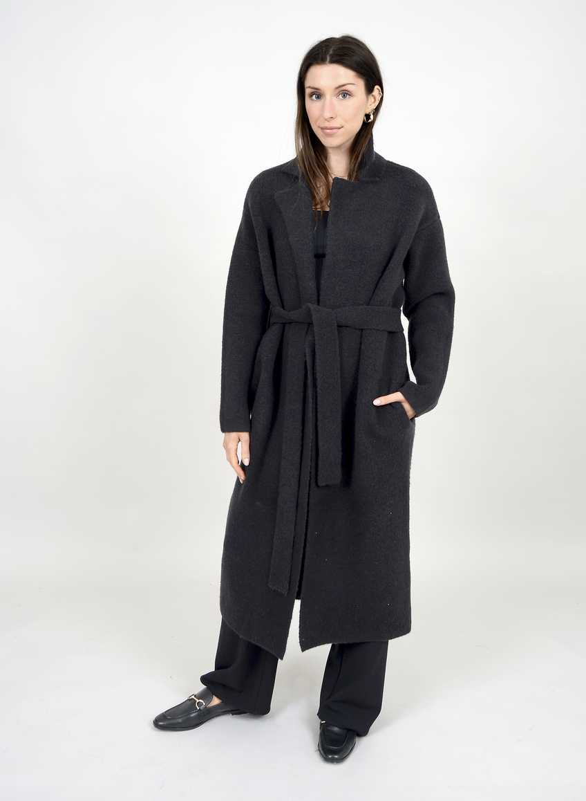 RD Style - Airabell Notch Collar Coatigan Black S