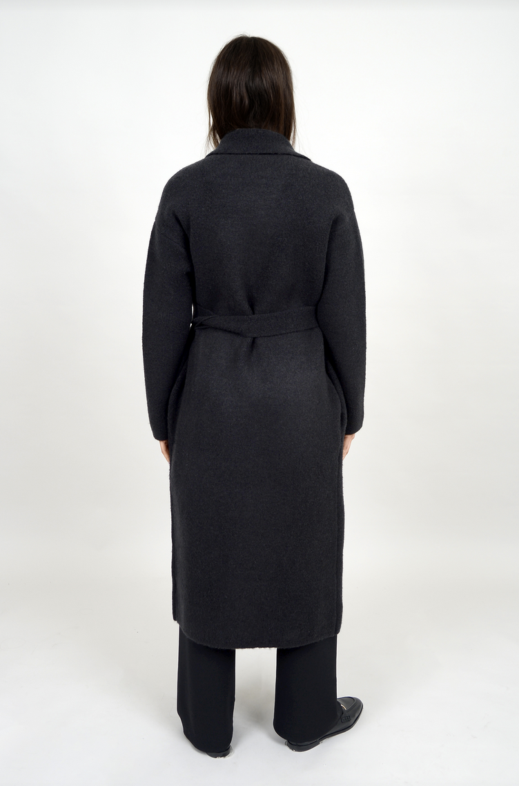 RD Style - Airabell Notch Collar Coatigan Black L