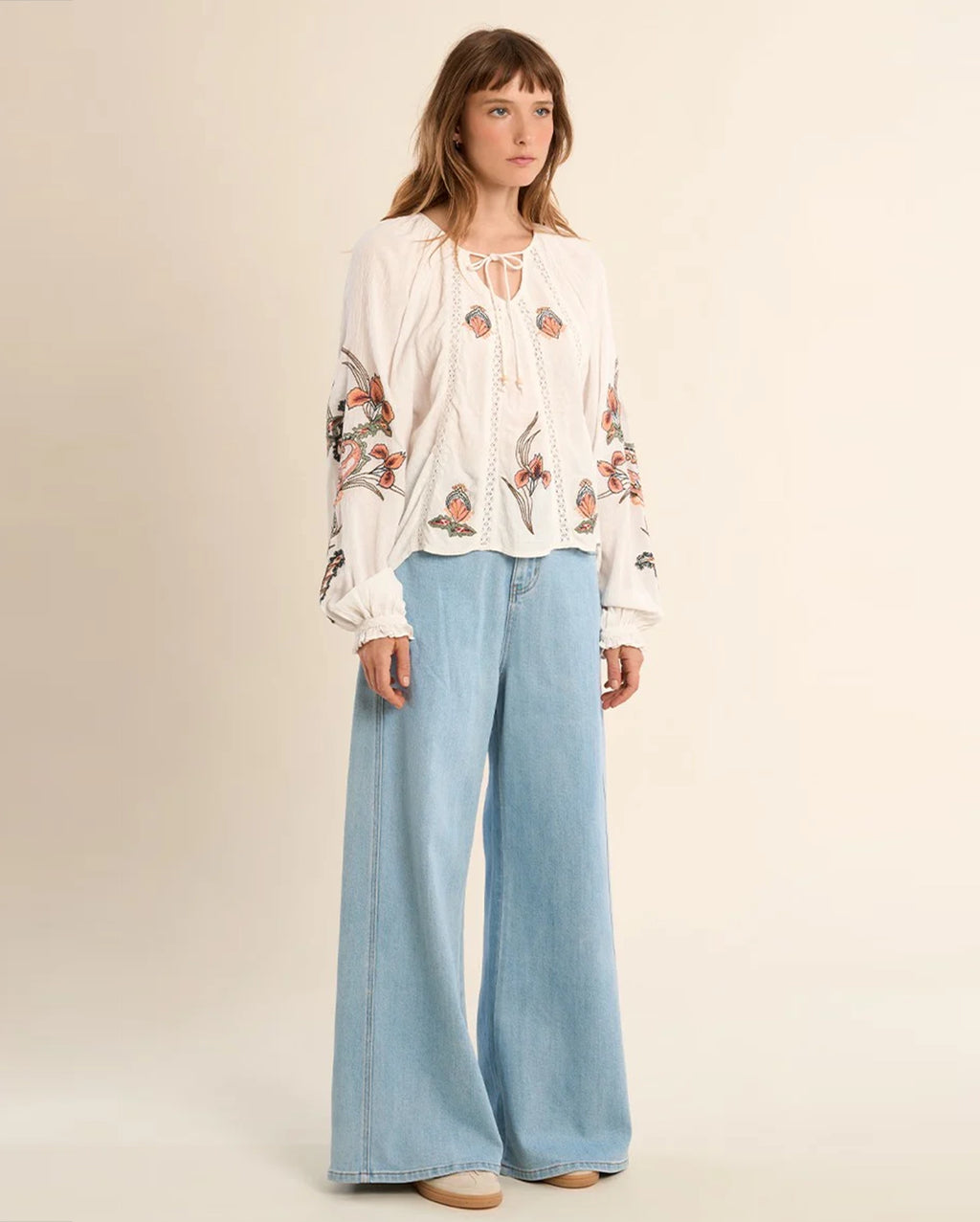 MOLLY BRACKEN Embroidered Blouse