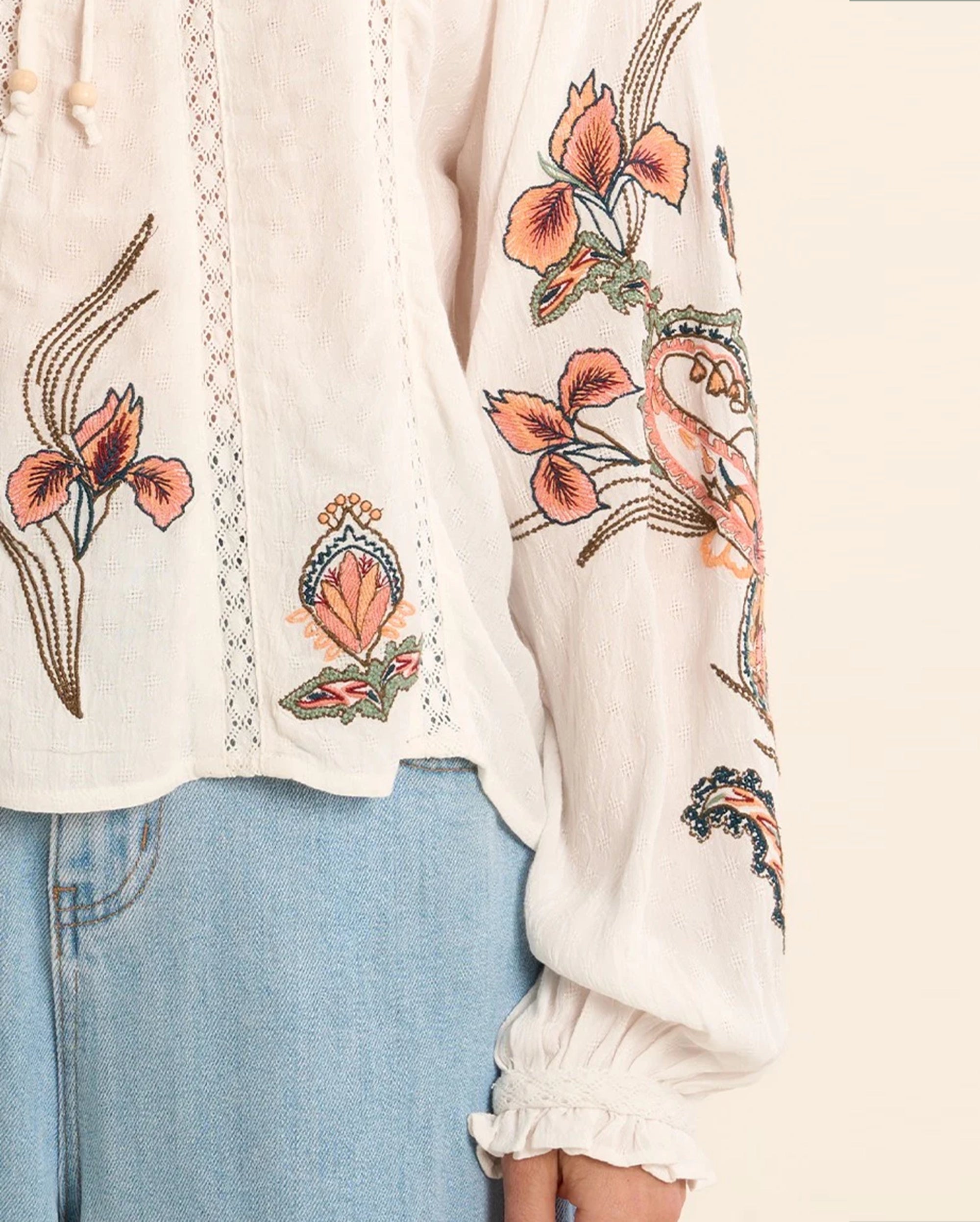 MOLLY BRACKEN Embroidered Blouse