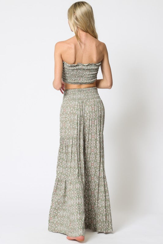 Aakaa Floral Wide Leg Pant