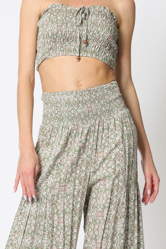 Aakaa Floral Wide Leg Pant