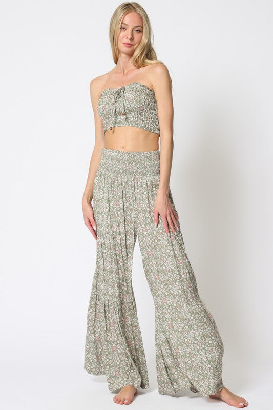 Aakaa Floral Wide Leg Pant