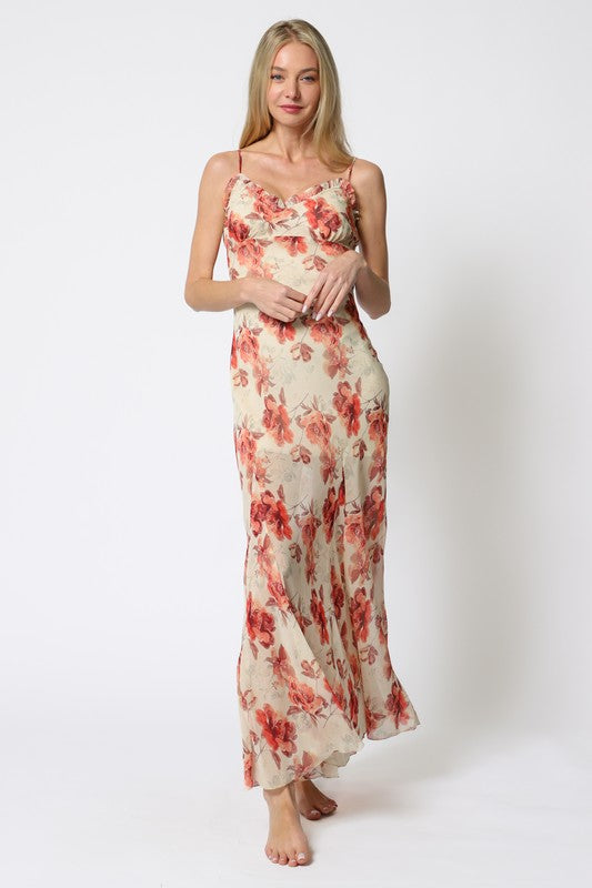 Aakaa Ruffle Hem Maxi Dress