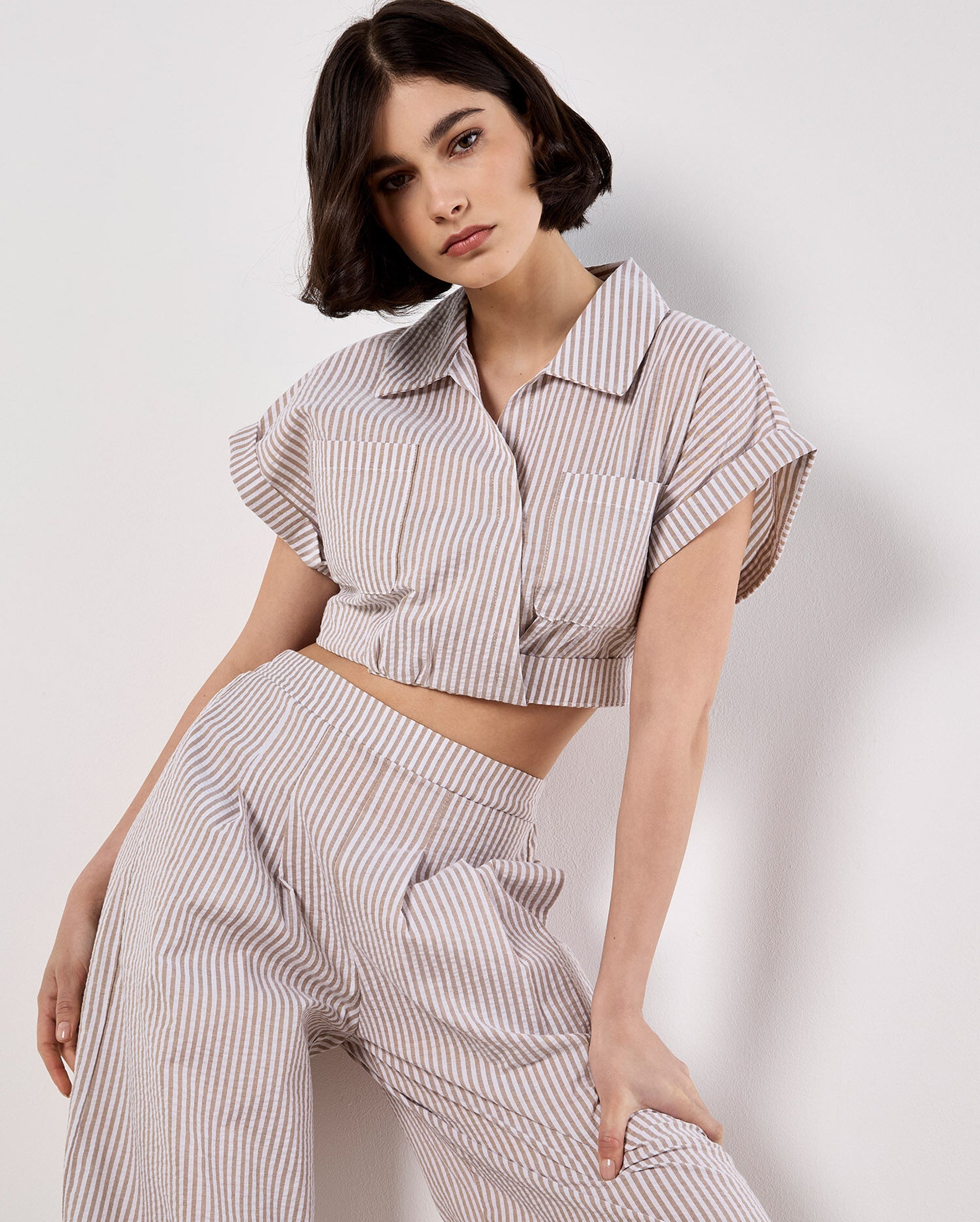 APRICOT Stripe Crop Top