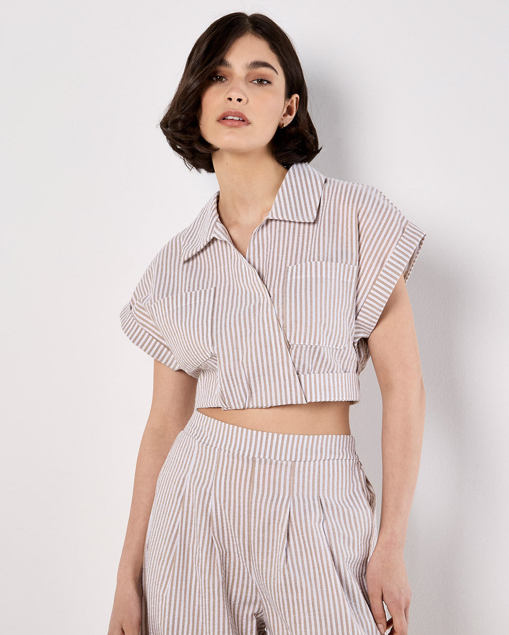 APRICOT Stripe Crop Top