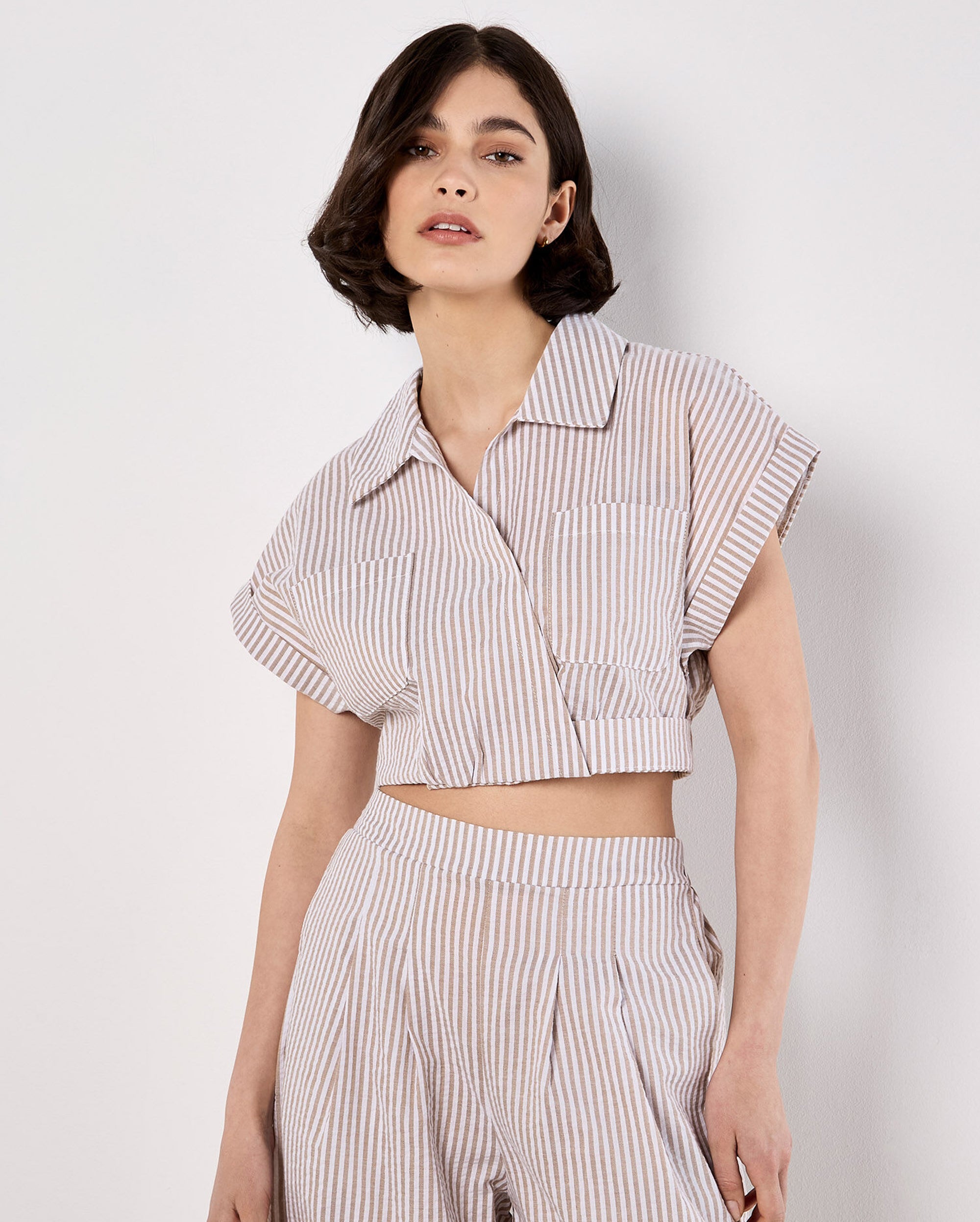 APRICOT Stripe Crop Top
