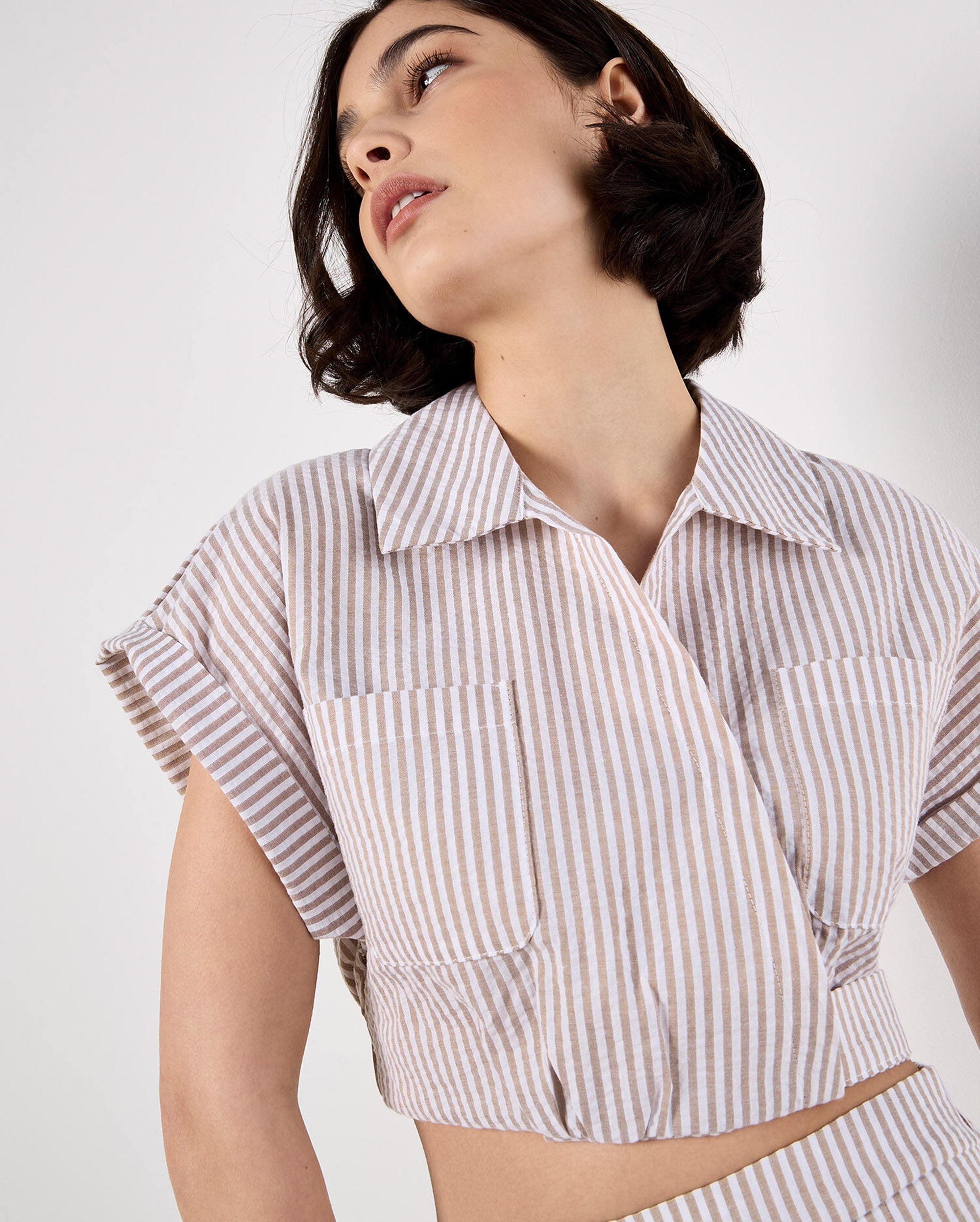 APRICOT Stripe Crop Top