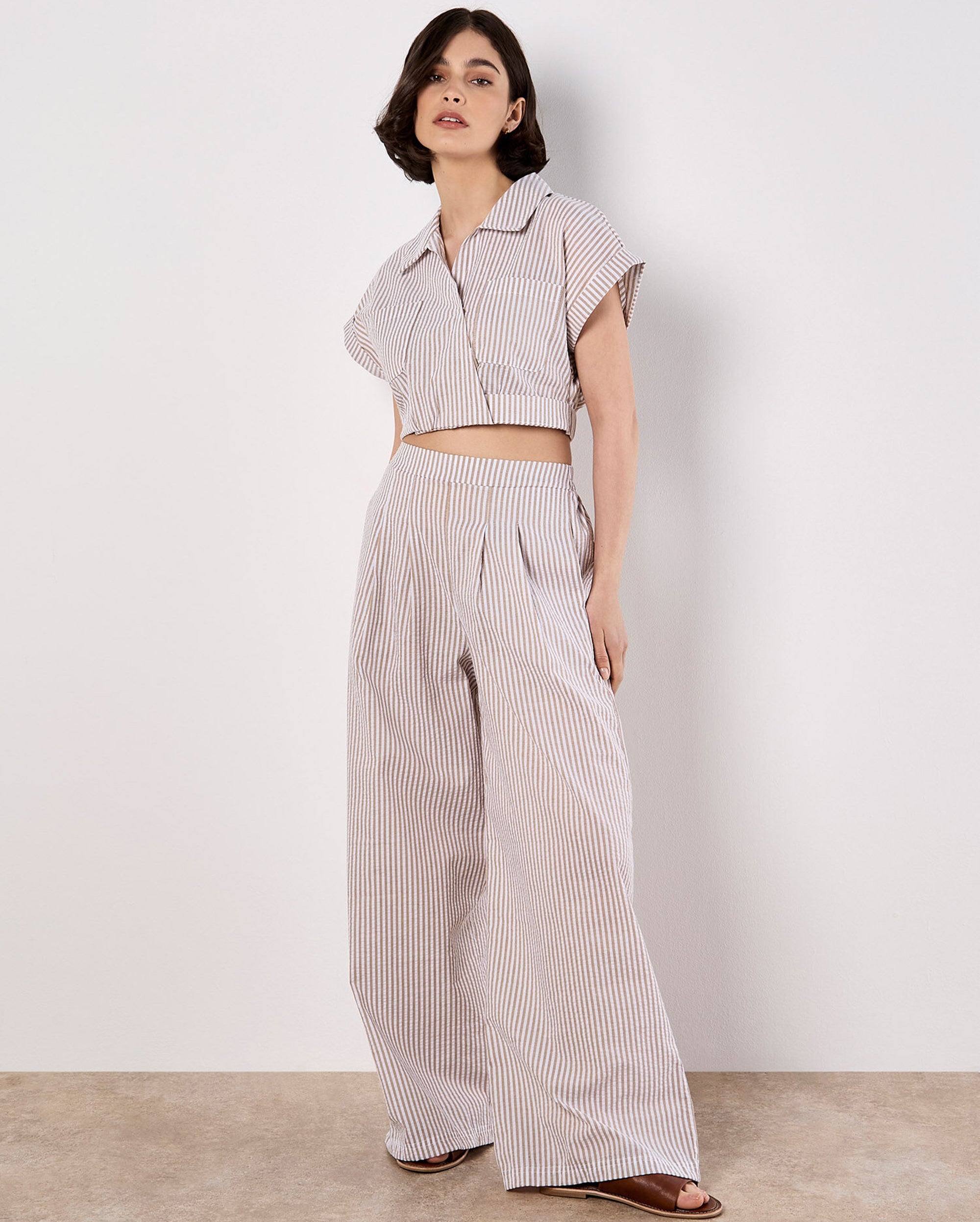 APRICOT Stripe Crop Top