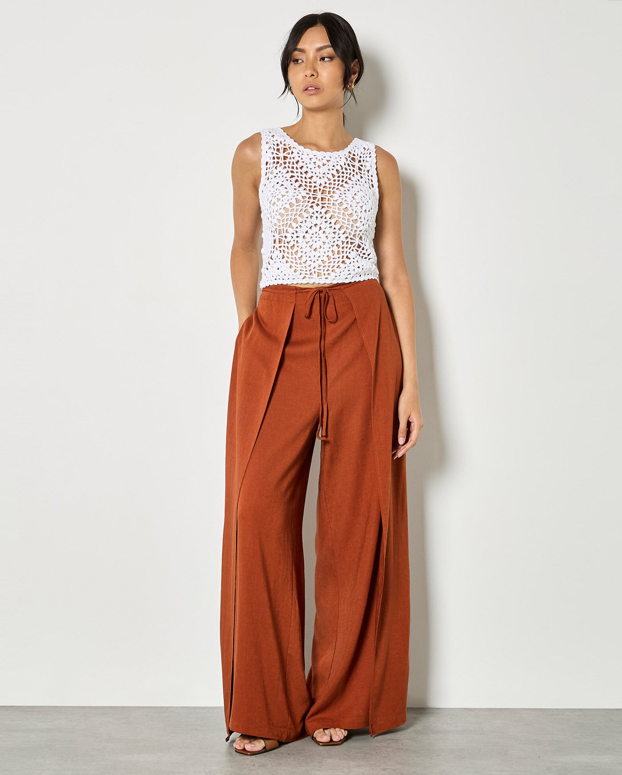 APRICOT Linen Wrap Pant