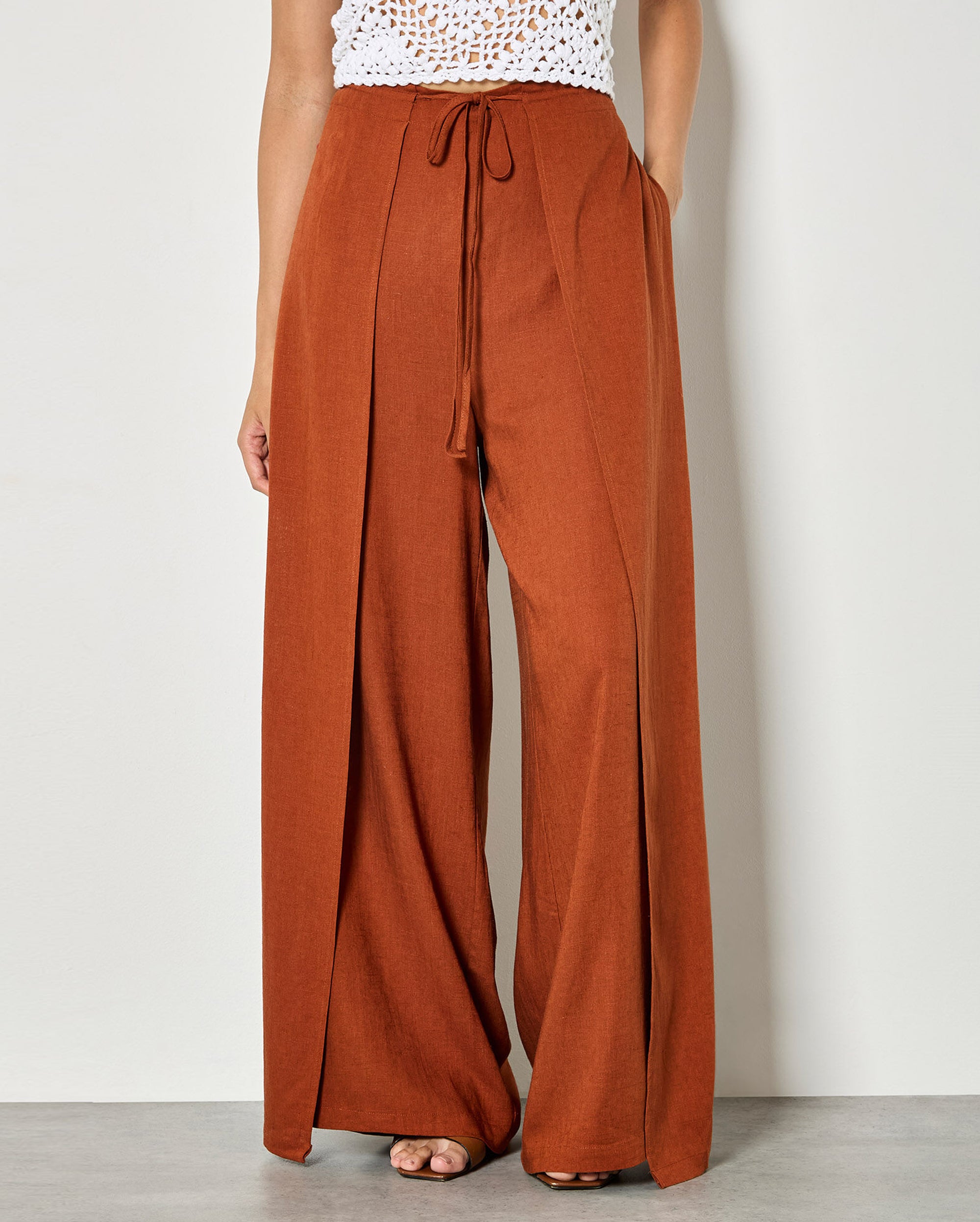 APRICOT Linen Wrap Pant