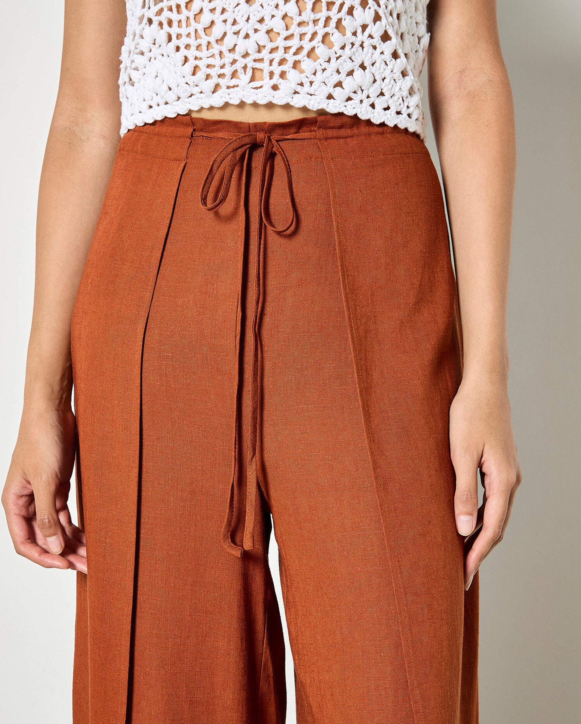 APRICOT Linen Wrap Pant