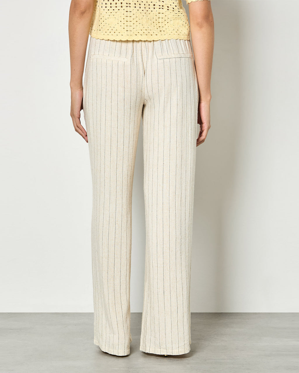 APRICOT Pinstripe Linen Pant