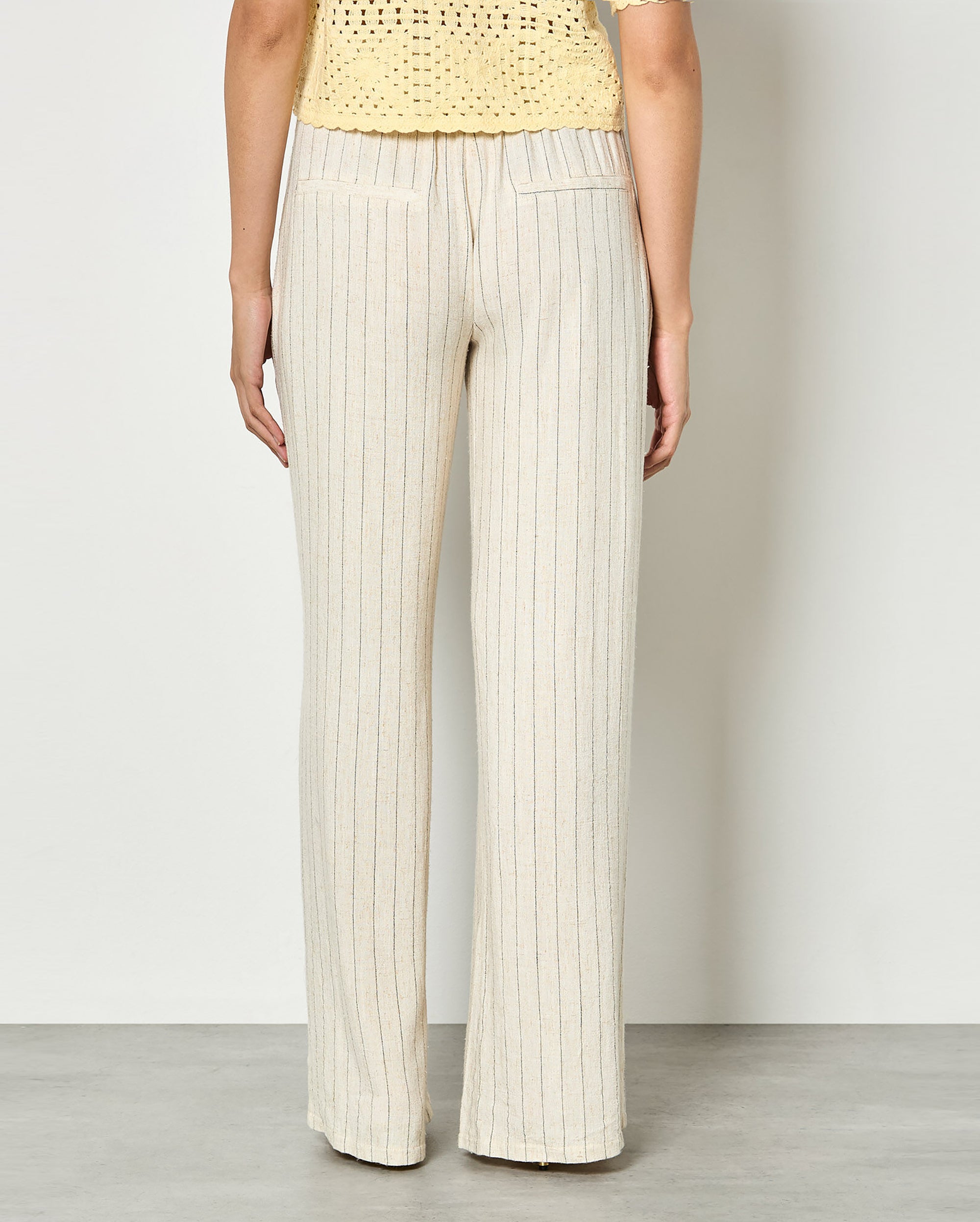 APRICOT Pinstripe Linen Pant