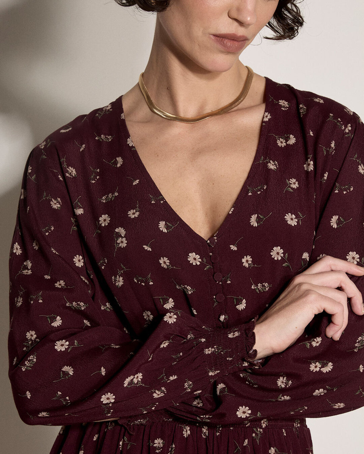 APRICOT Floral Button Dress