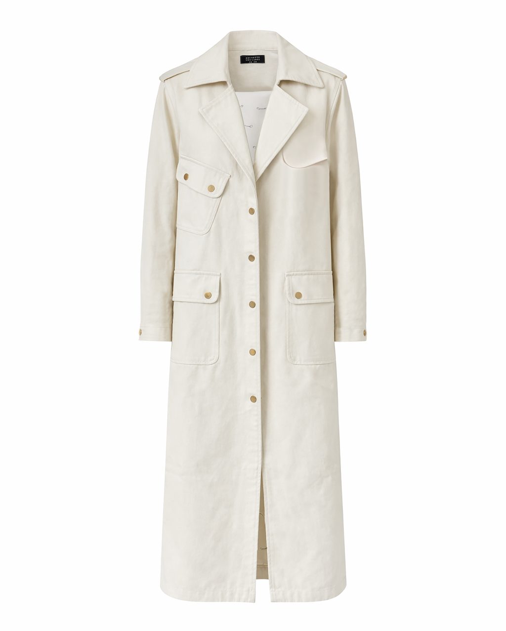 BRUNETTE THE LABEL Gold Button Trench