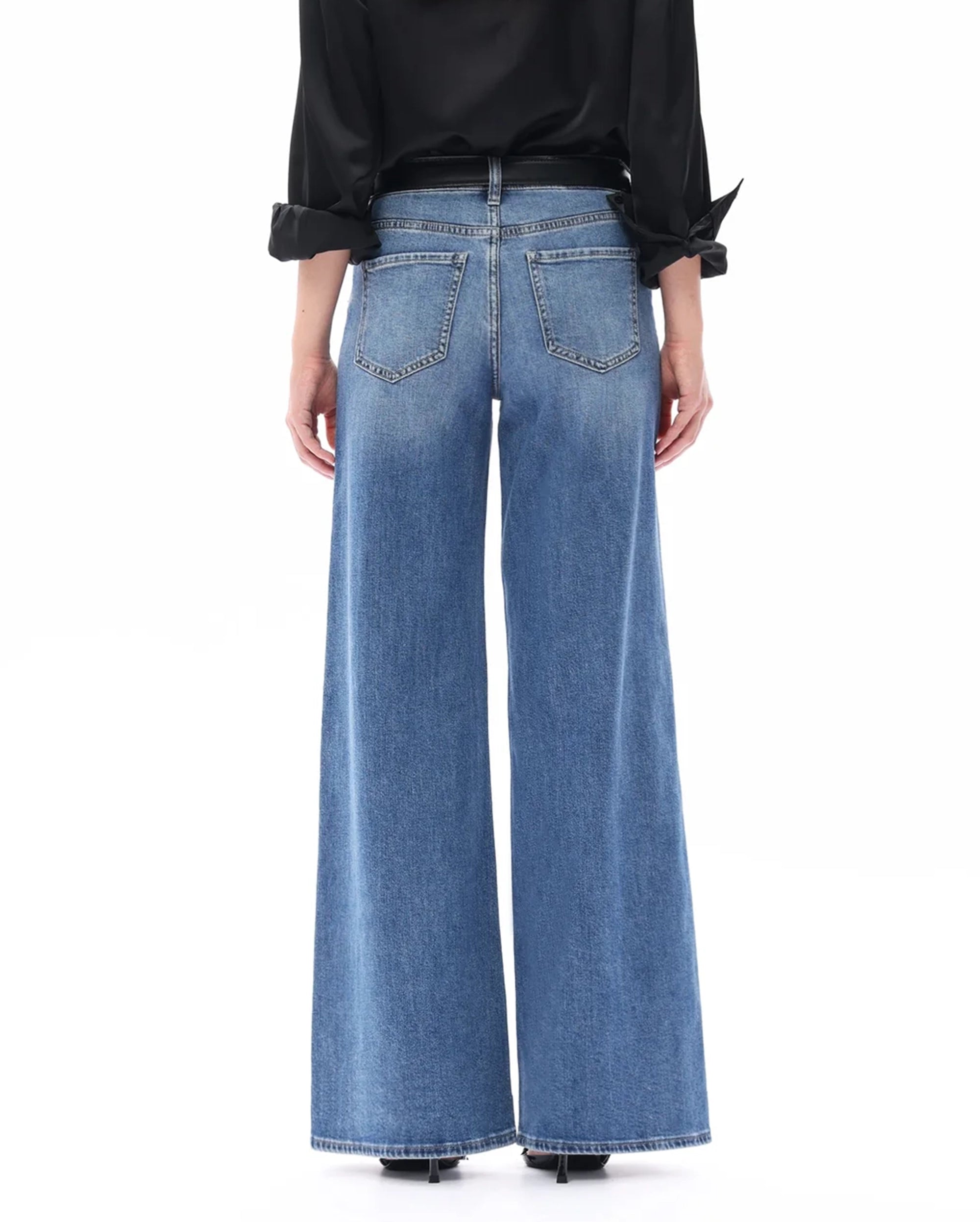 BAYEAS Mid Rise Wide Leg Denim