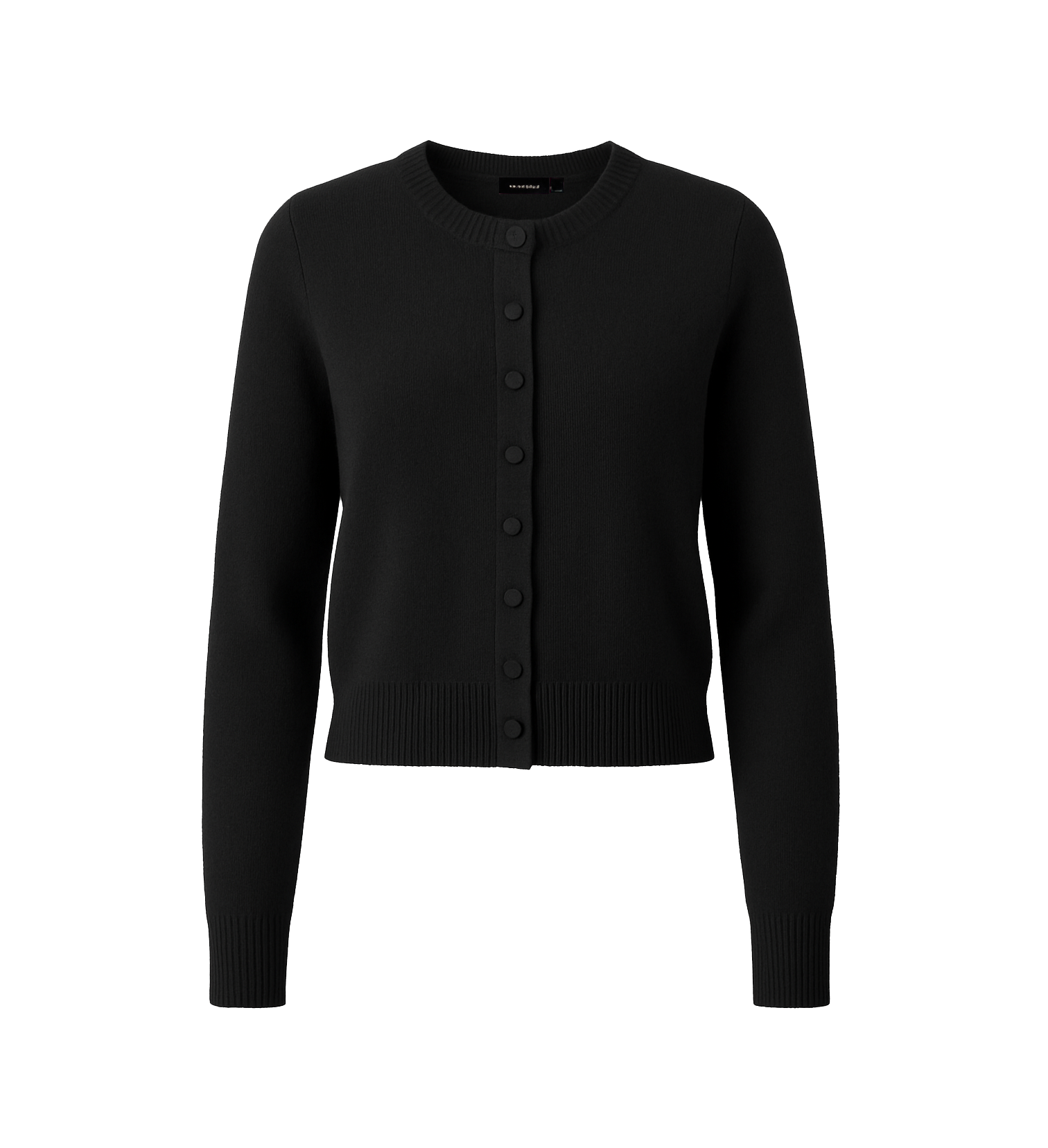 Black cardigan on a white background