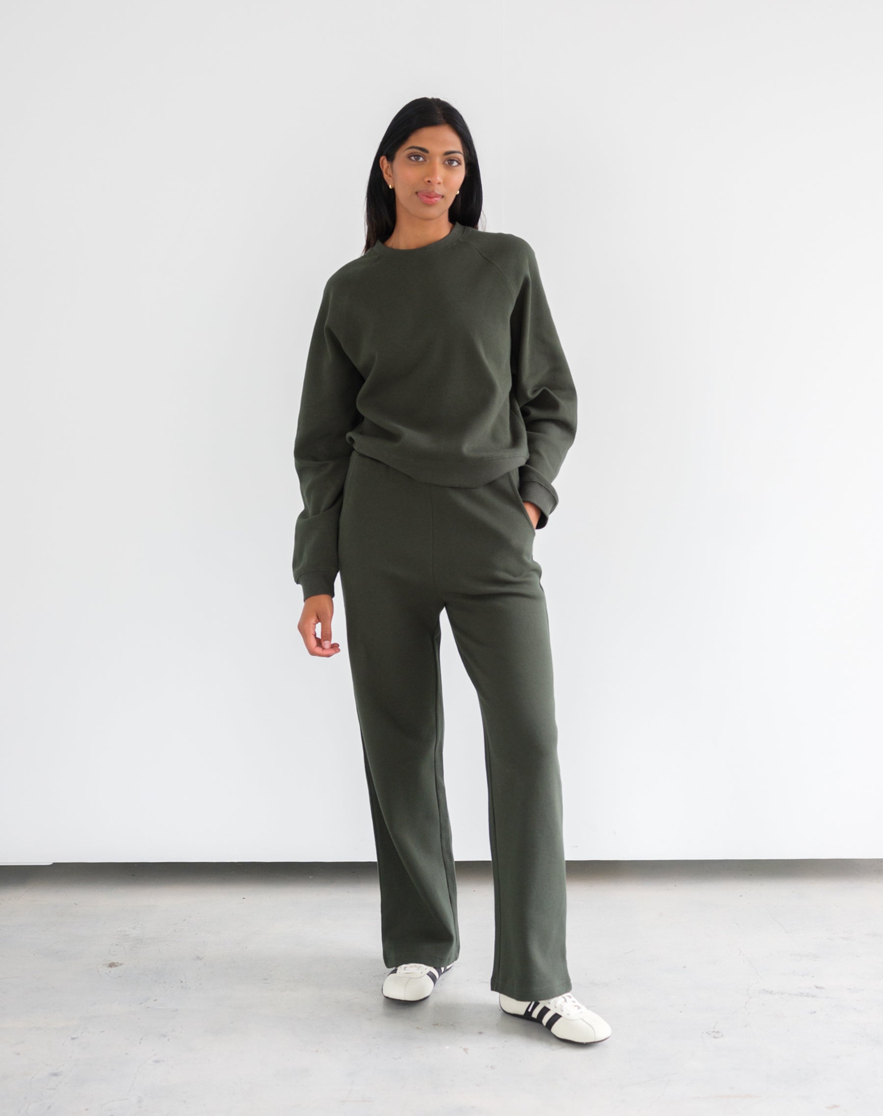 Brunette The Label  Waffle Wide Leg Pant