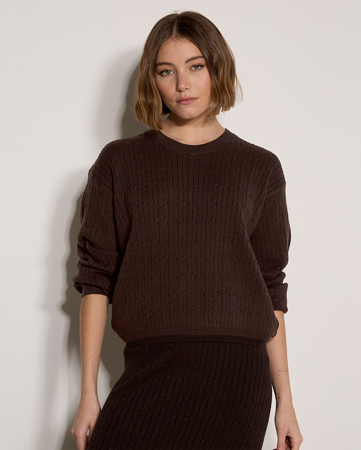 APRICOT Cable Knit Sweater