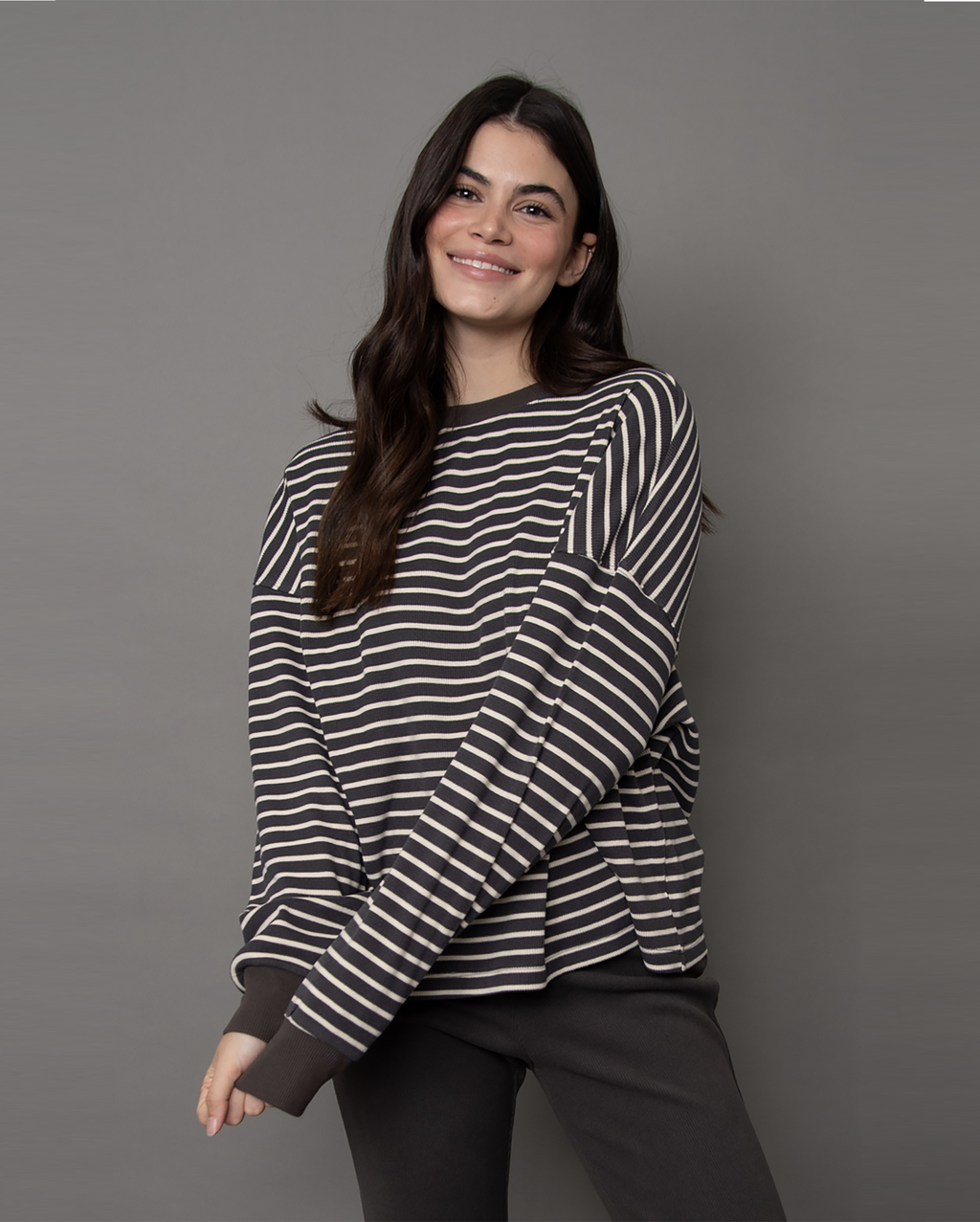 RD STYLE Striped Waffle Top