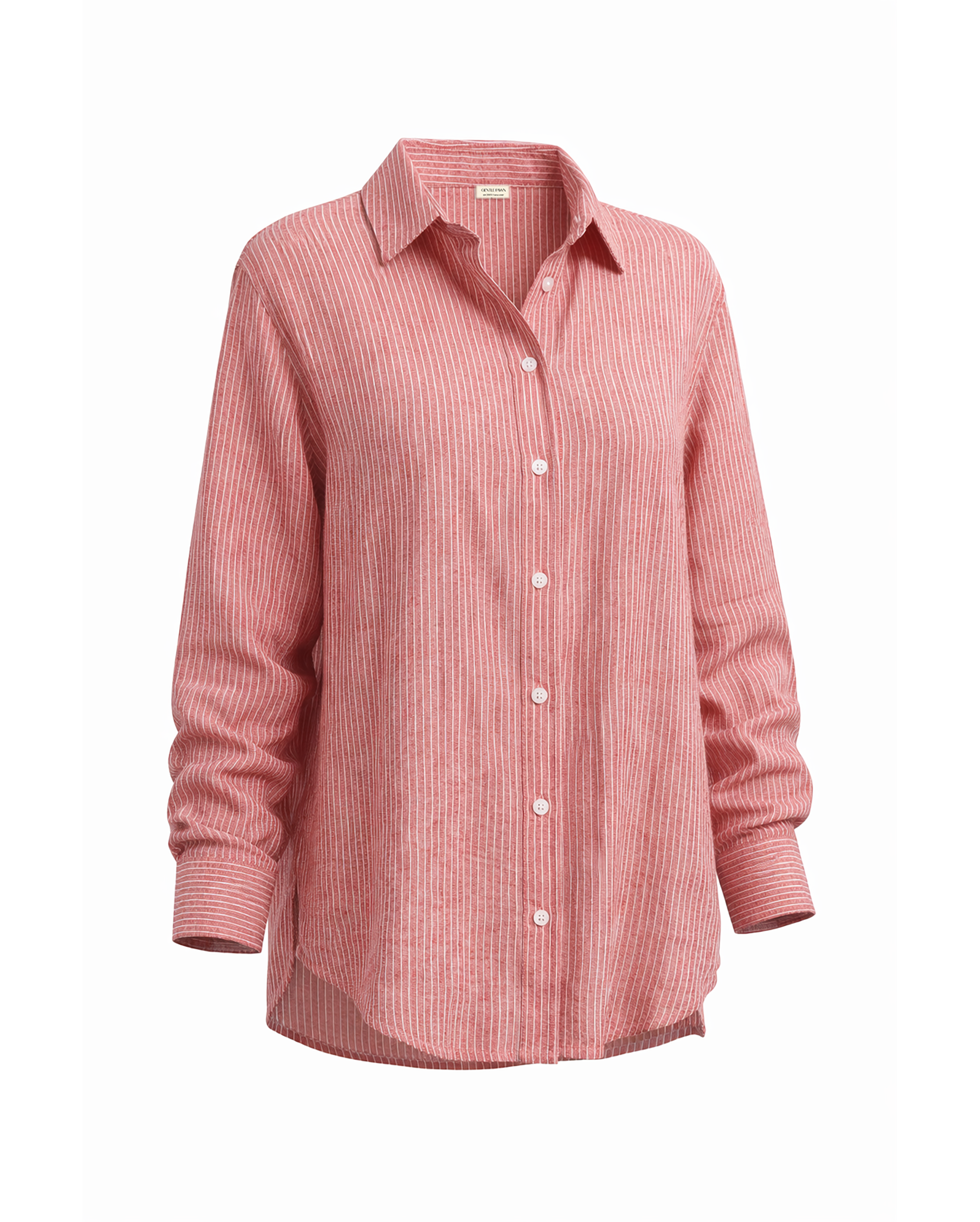 Pink striped shirt on a white background