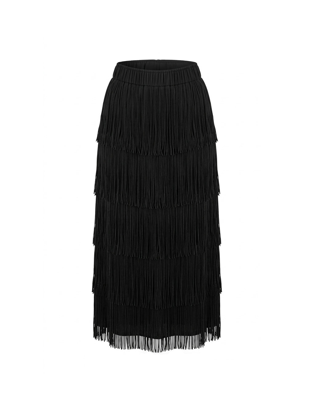 APRICOT Fringe Midi Skirt
