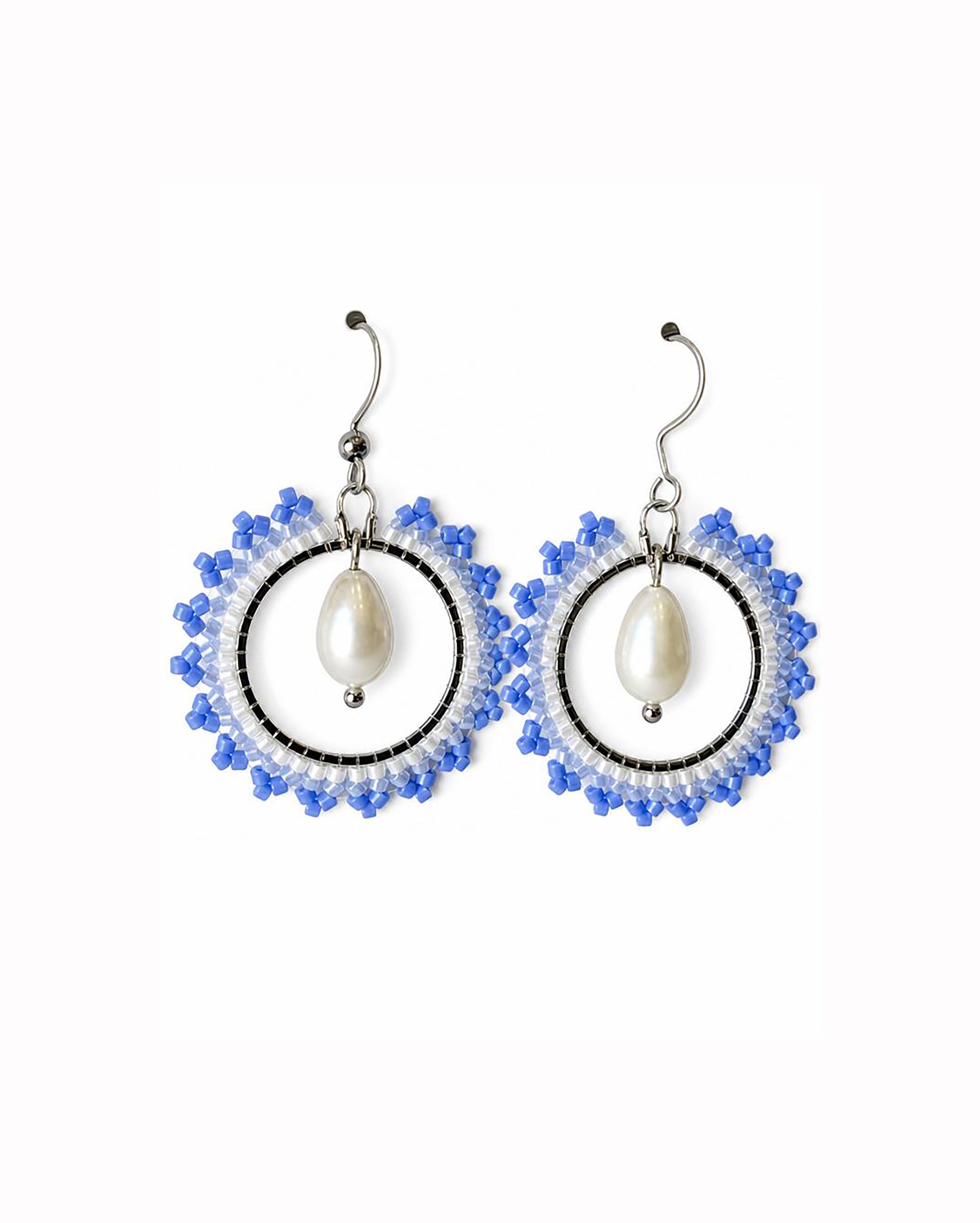 BLOSSOM BEADS Hoop & Pearl Earrings