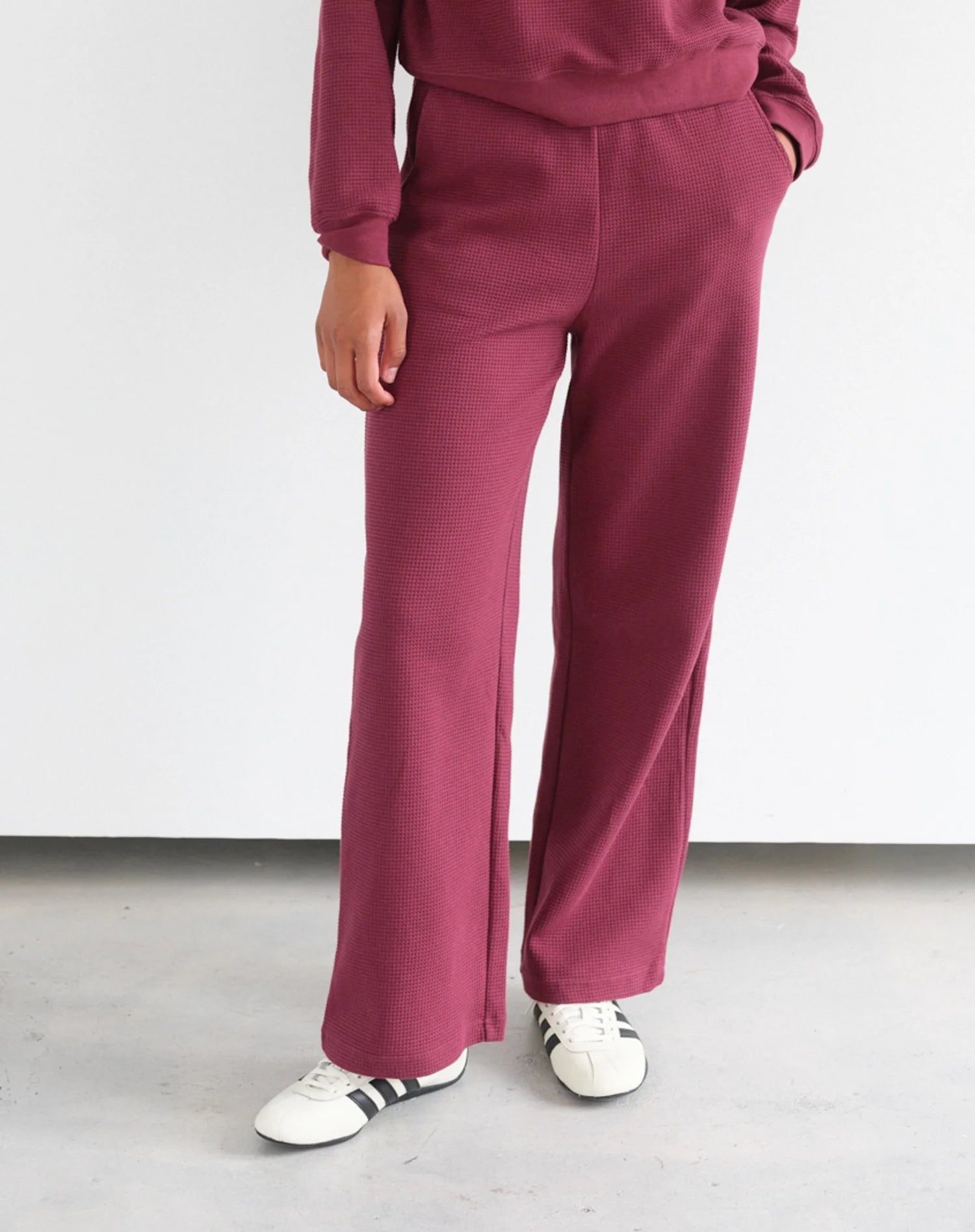 Brunette The Label  Waffle Wide Leg Pant