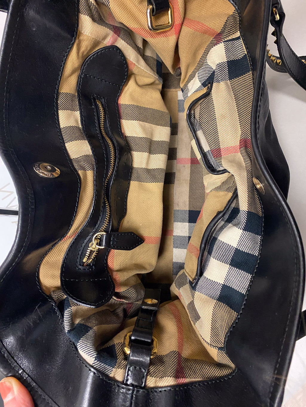 PRE OWNED - BURBERRY Canterbury studded bag