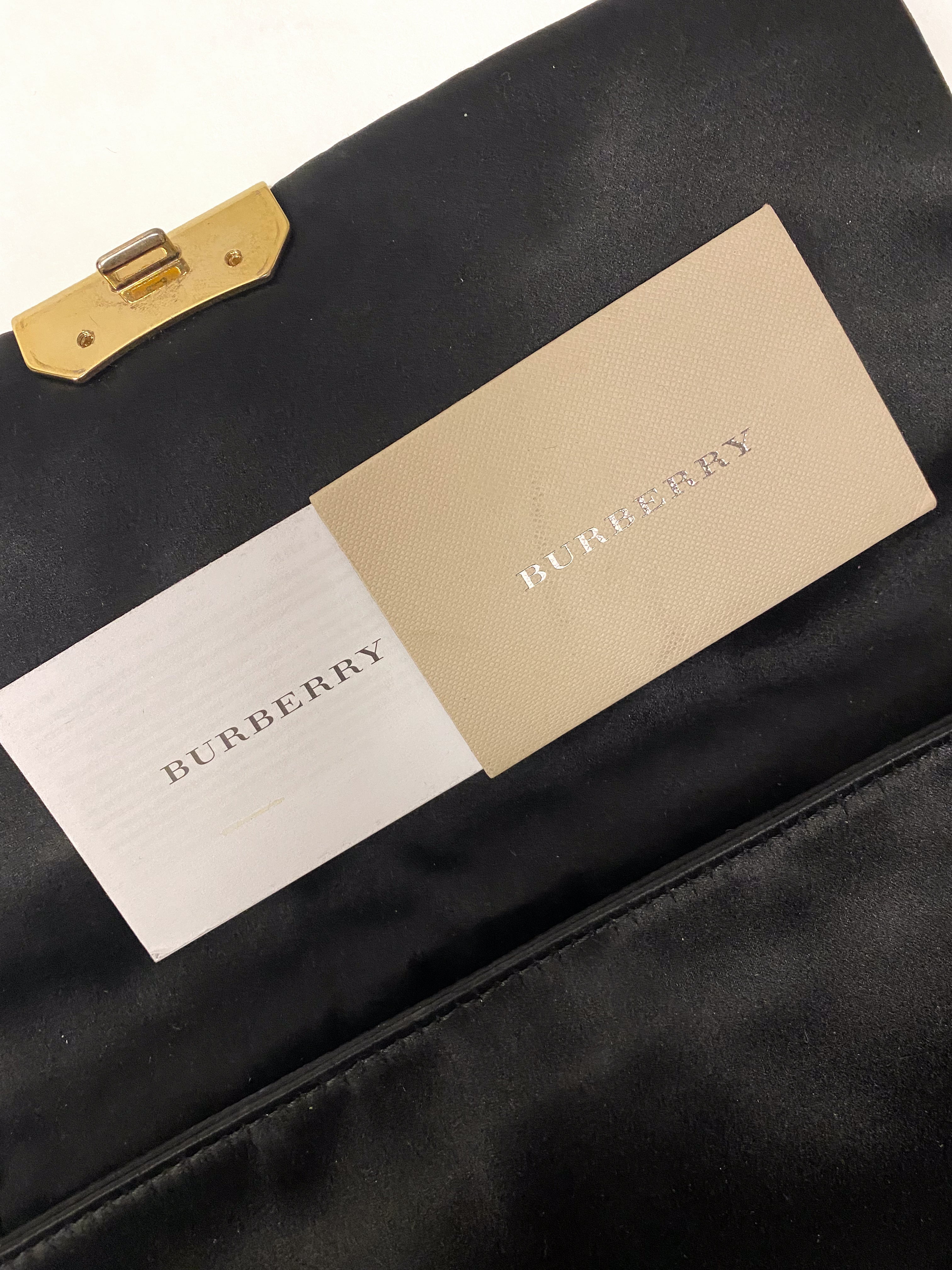 PRE OWNED - BURBERRY Heritage Satin Gems Small Mildenhall Clutch Bag