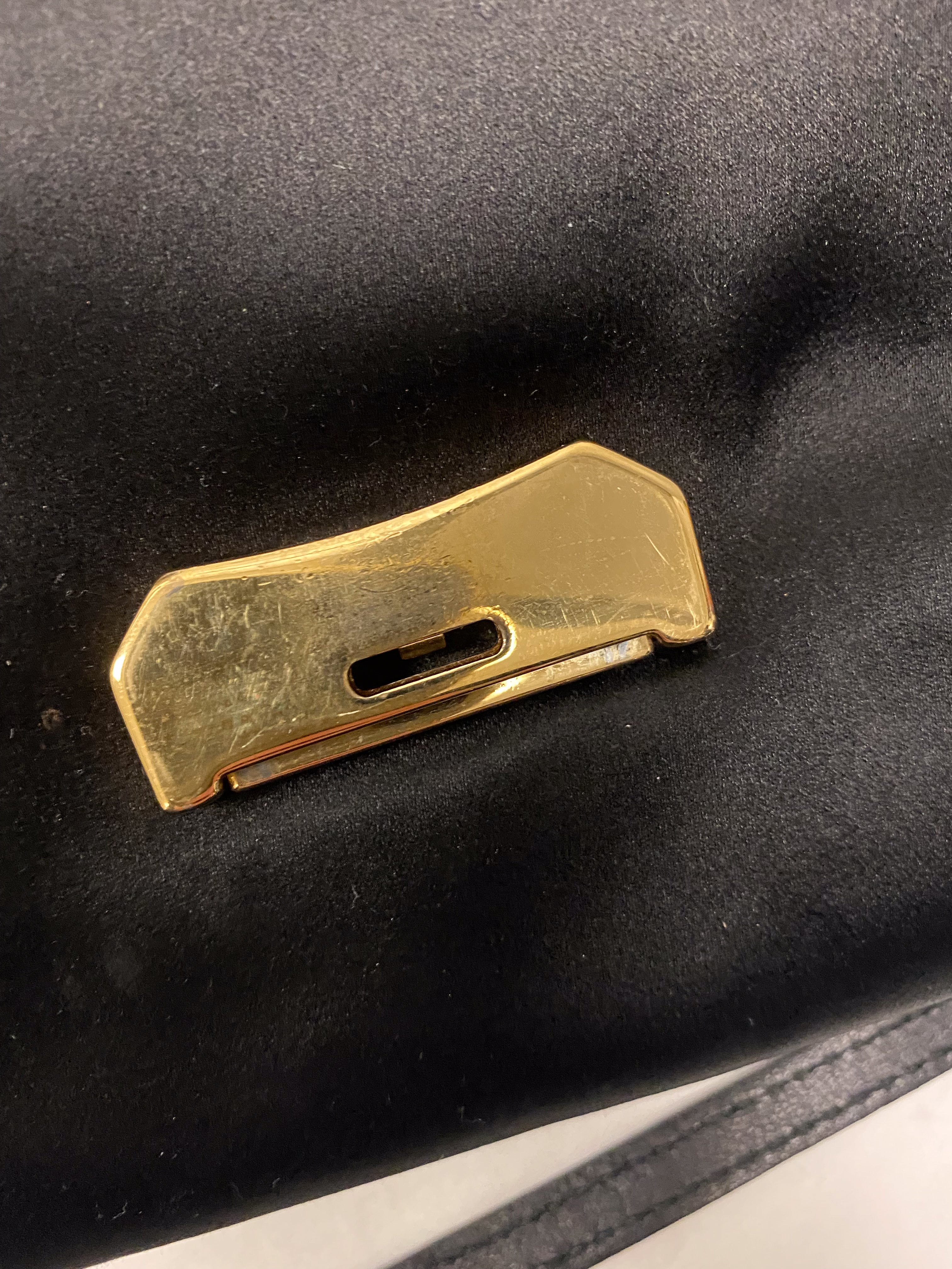 PRE OWNED - BURBERRY Heritage Satin Gems Small Mildenhall Clutch Bag