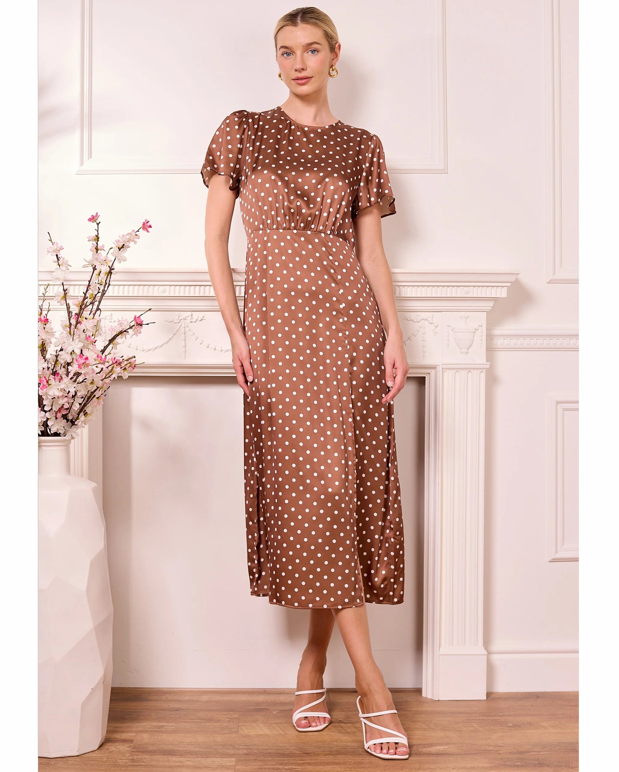 ANGELEYE Polka Dot Midi Dress