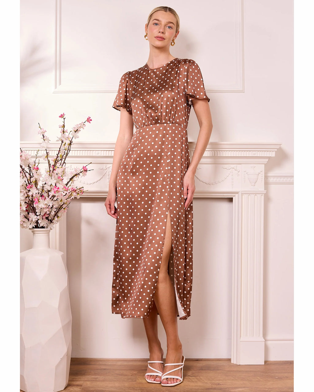 ANGELEYE Polka Dot Midi Dress