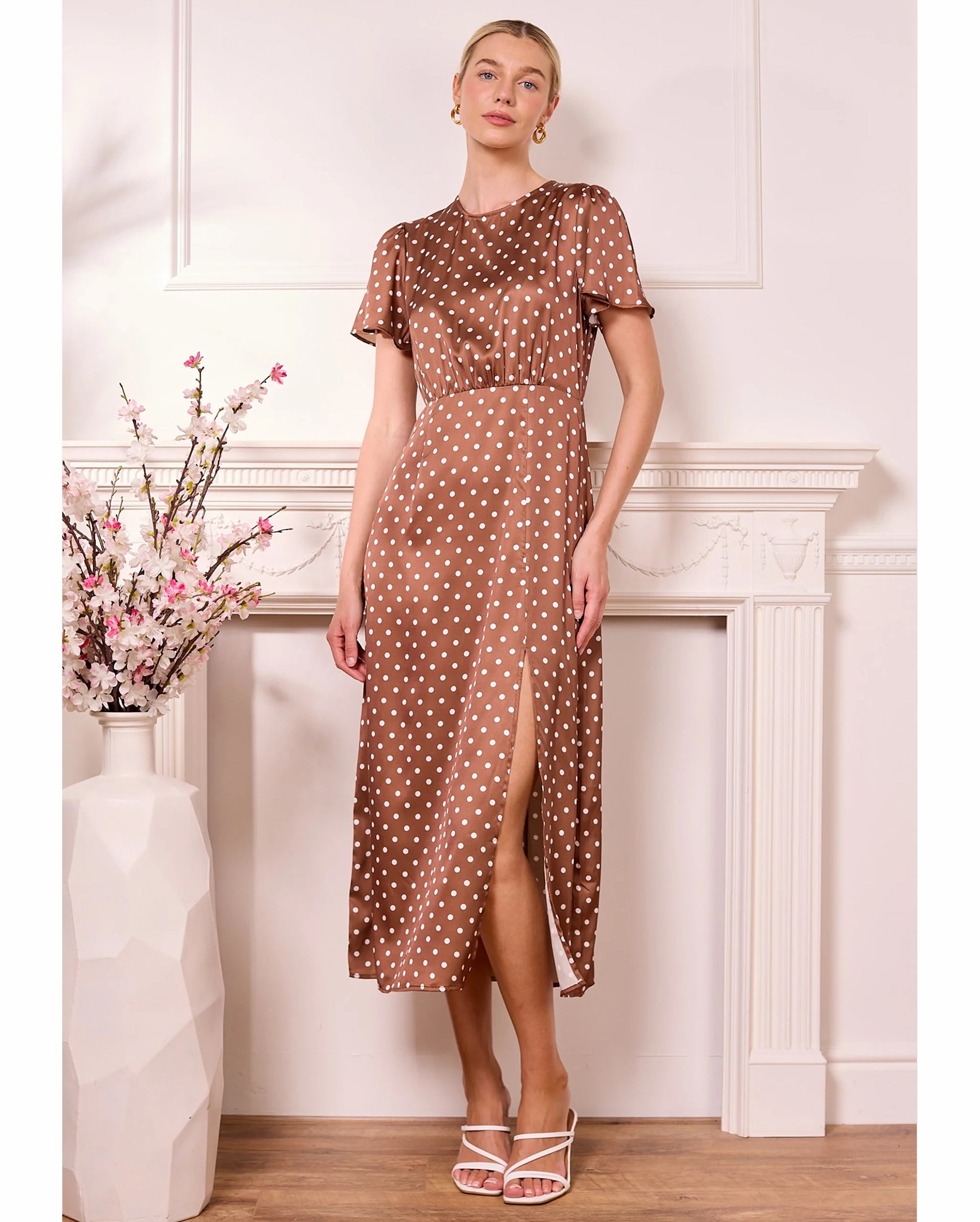 ANGELEYE Polka Dot Midi Dress