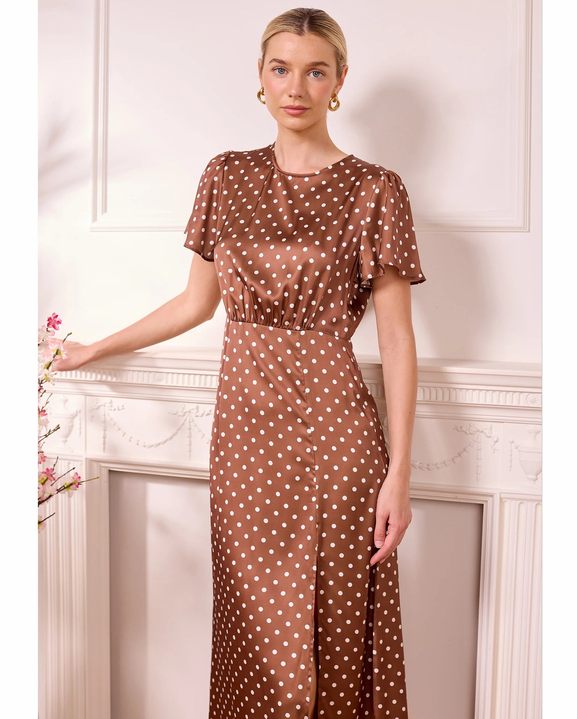 ANGELEYE Polka Dot Midi Dress