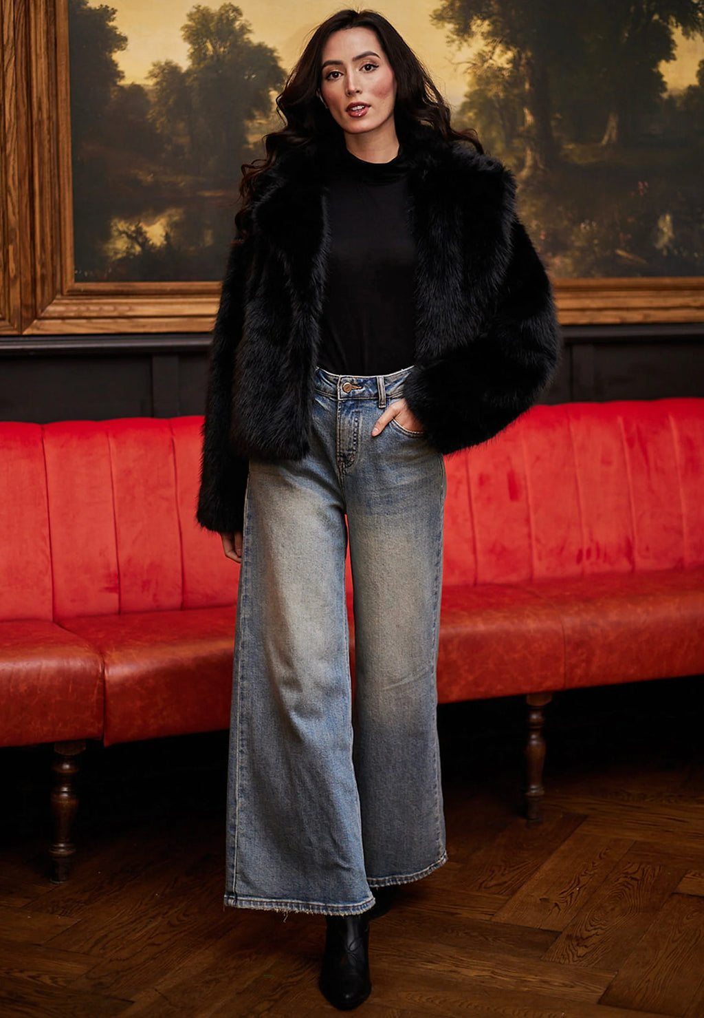 ANGELEYE Faux Fur Coat