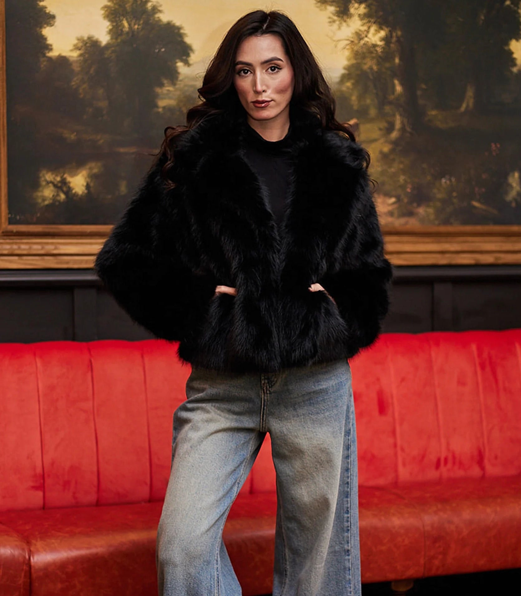 ANGELEYE Faux Fur Coat