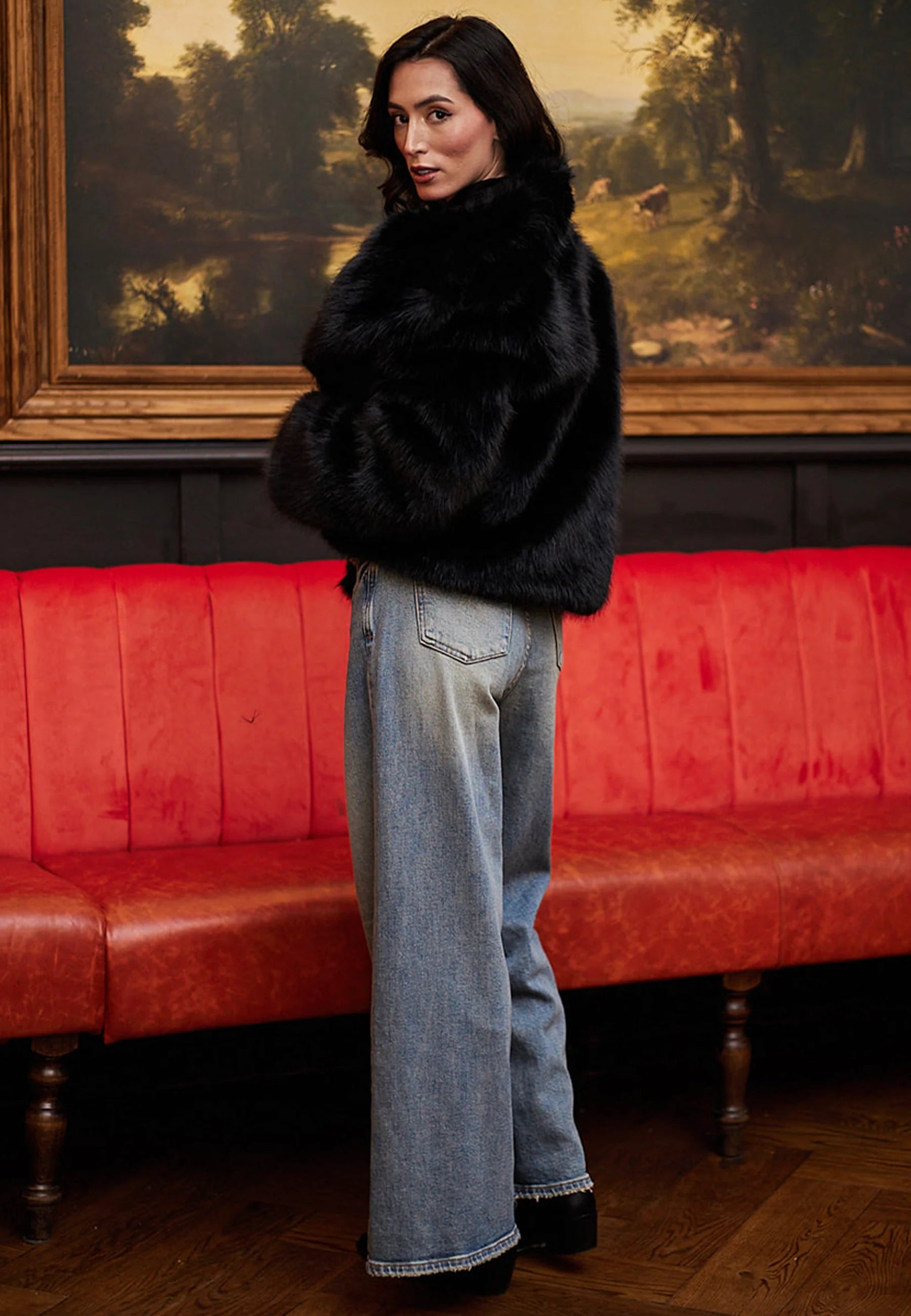 ANGELEYE Faux Fur Coat