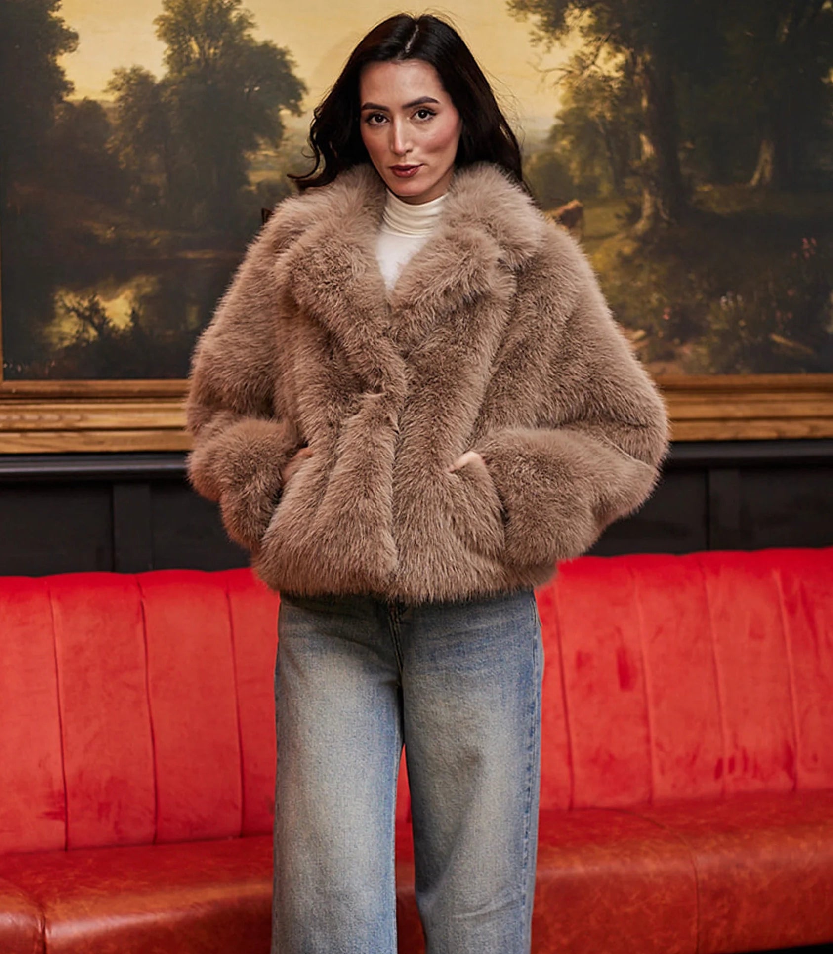 ANGELEYE Faux Fur Coat