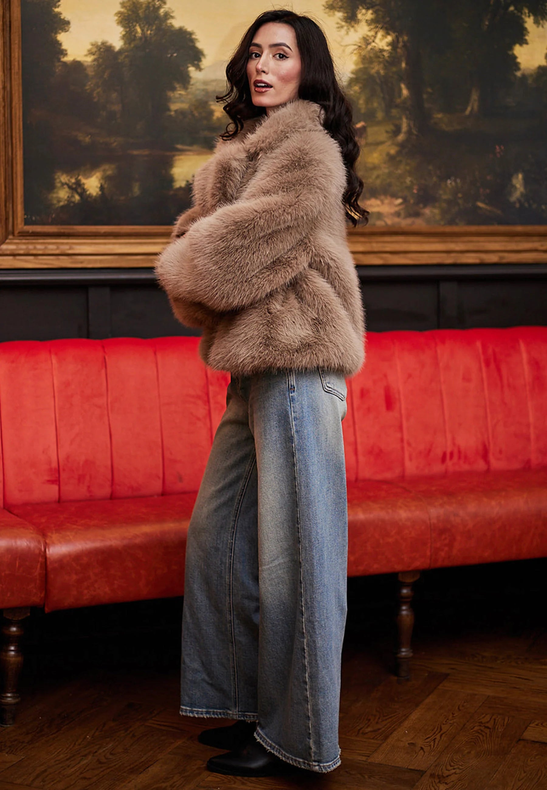 ANGELEYE Faux Fur Coat