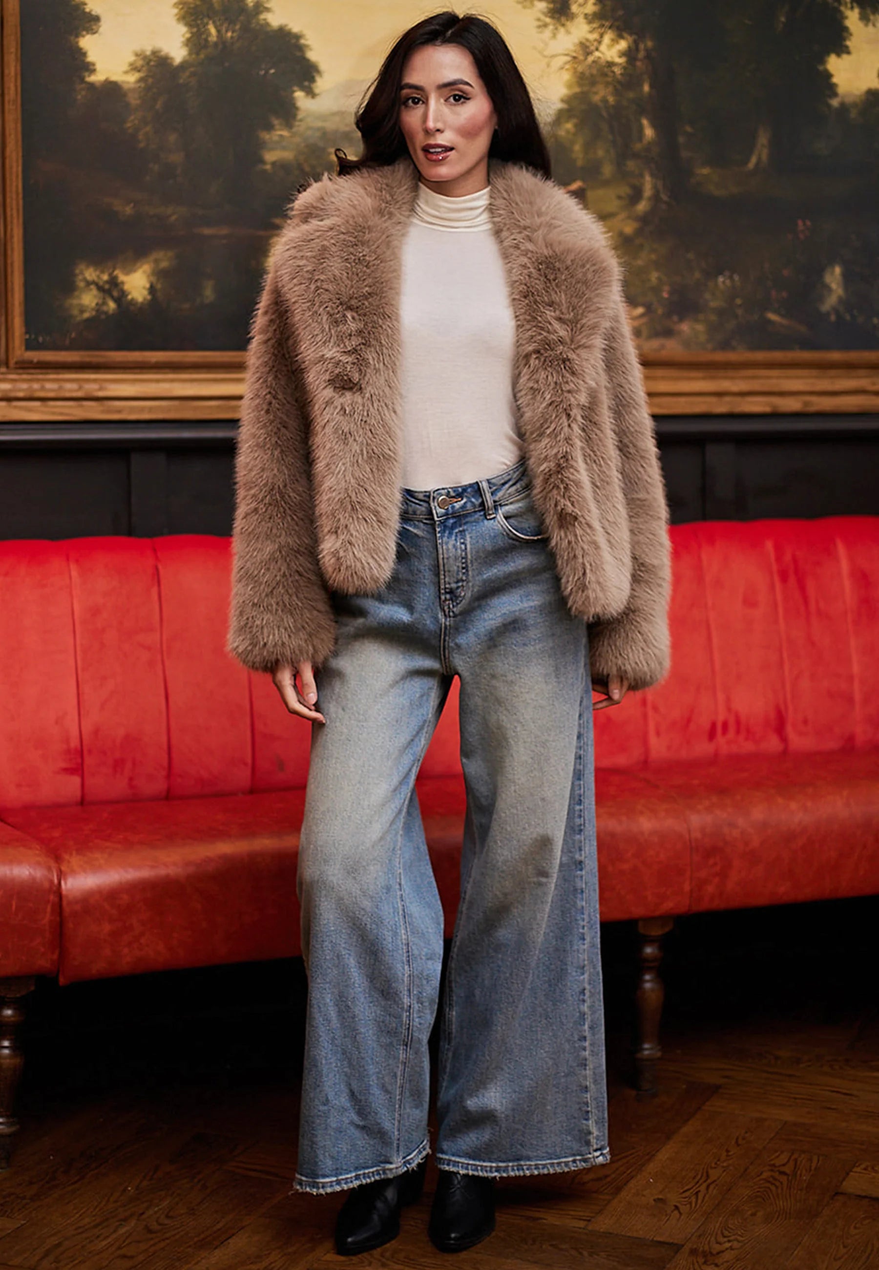 ANGELEYE Faux Fur Coat