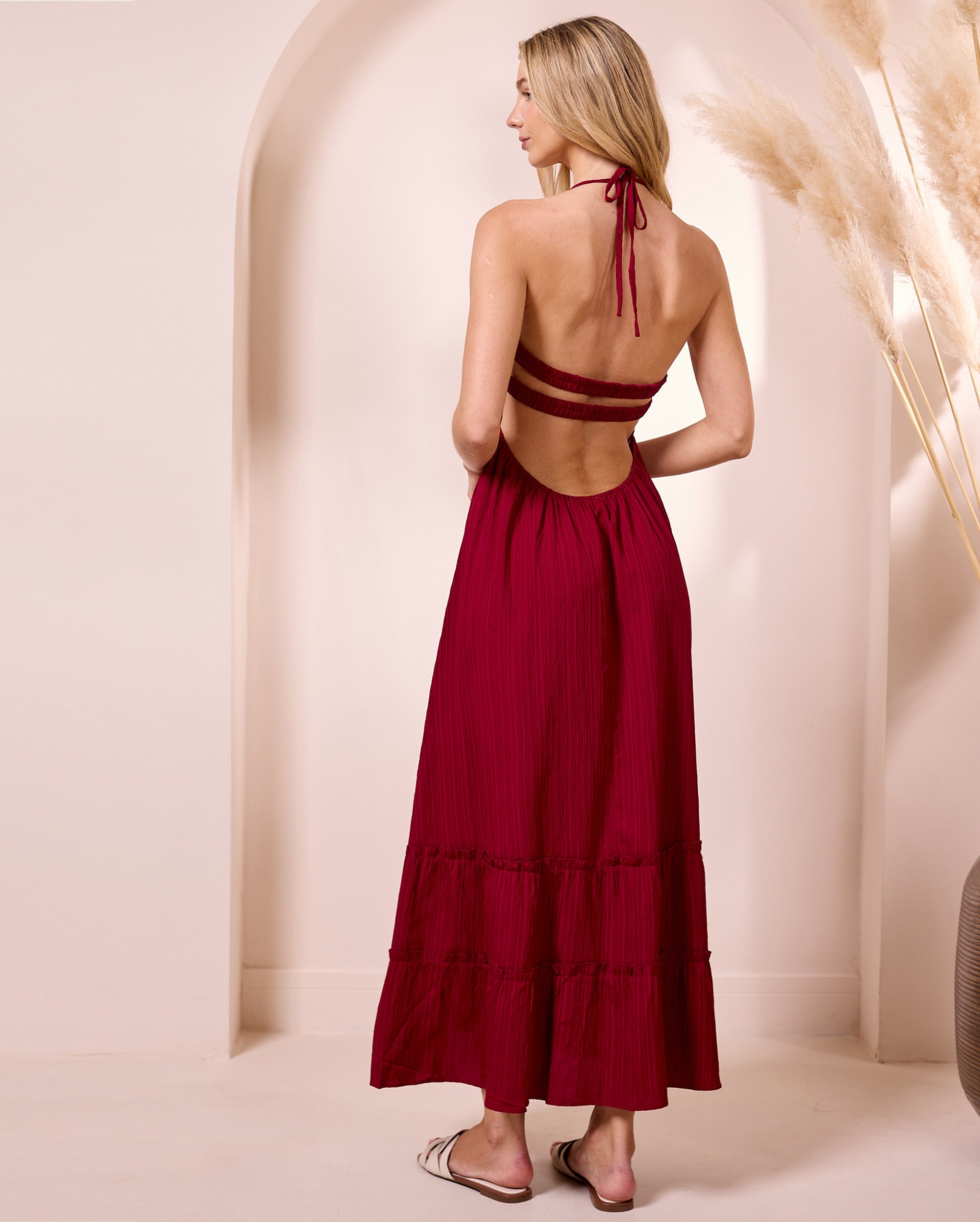 angeleye embellished maxi dress blue Side Cut Out Sleeveless Maxi Dress in Cobalt Blue