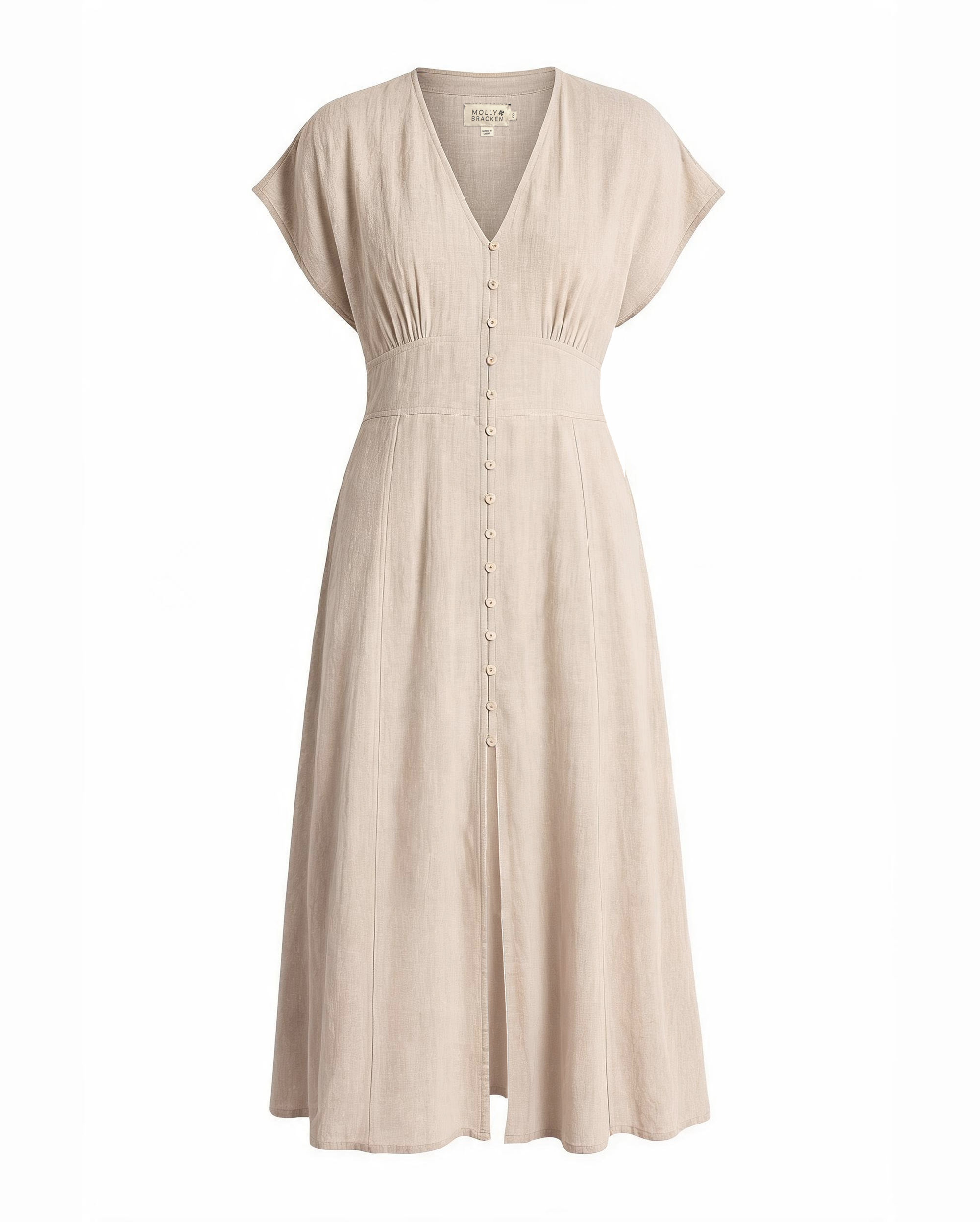 MOLLY BRACKEN Linen Blend Dress