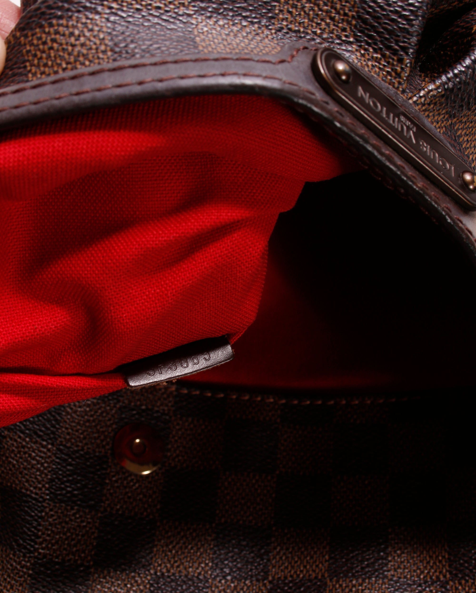 PRE OWNED LOUIS VUITTON Damier Ebene Bloomsbury PM