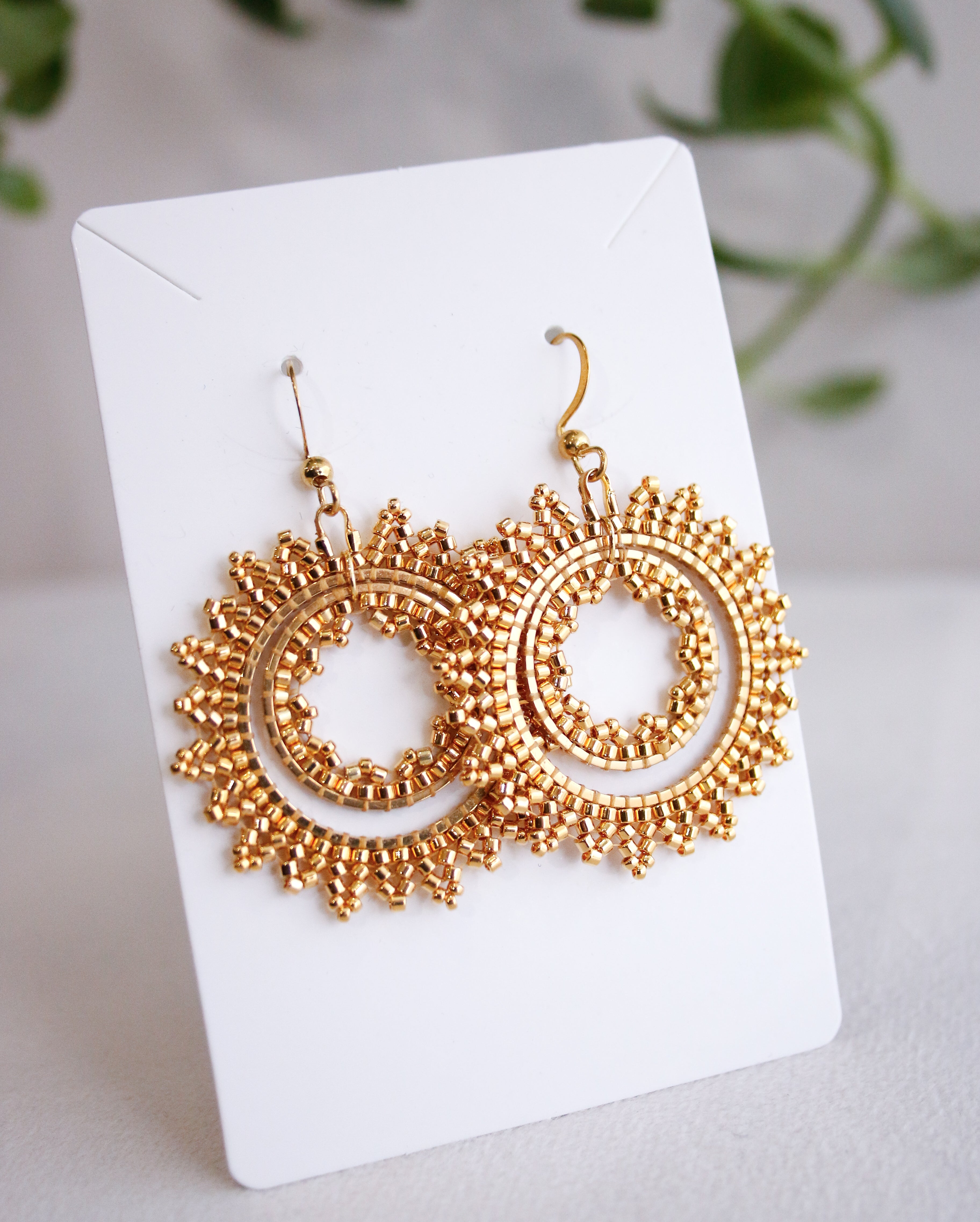 Blossom Beads Boho Style Earrings Gold
