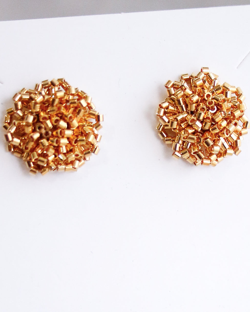 Blossom Beads Flower Stud Earrings Gold